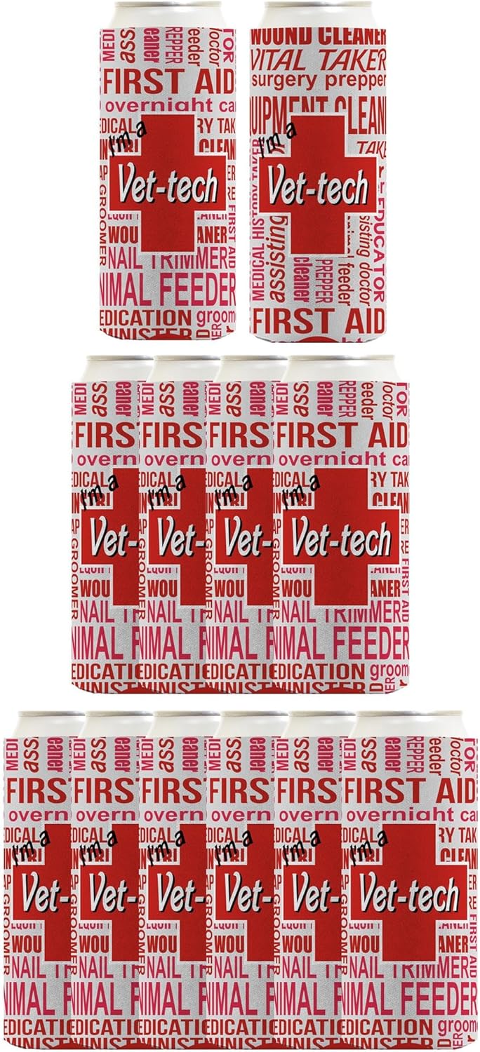 Veterinarian Assistant Gifts For Women I'm a Vet-Tech Essential Attributes 12-Pack Ultra Slim Can Thermocoolers