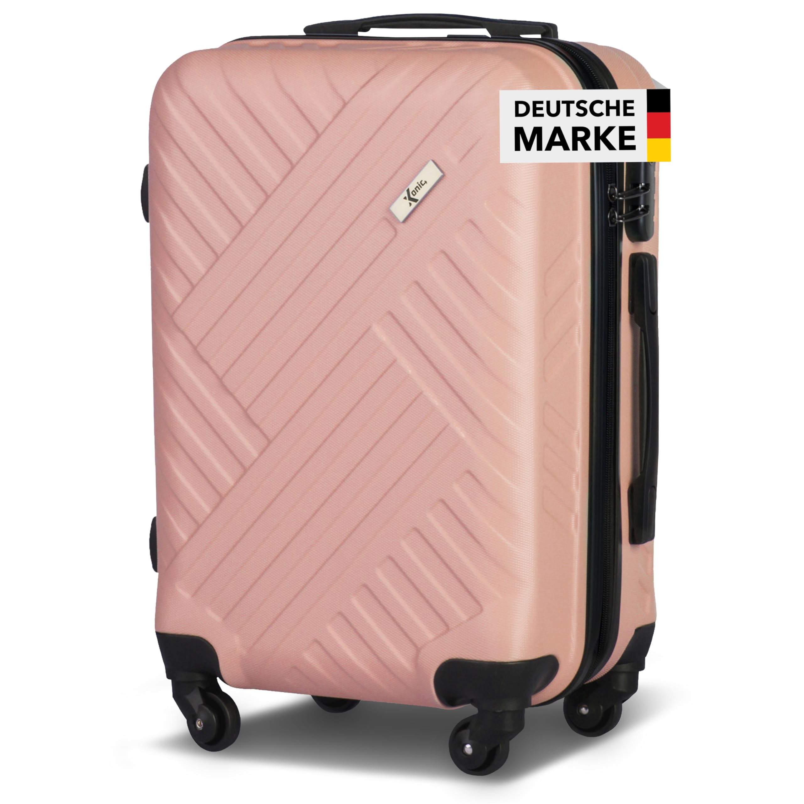 Xonic Design Reisekoffer mit Rollen– ABS Hartschalenkoffer 360° Leichtlauf-Rollen – hochwertige Koffer Trolleys Zahlenschloss in M, L, XL oder Set –Handgepäck Koffer, Suitcase