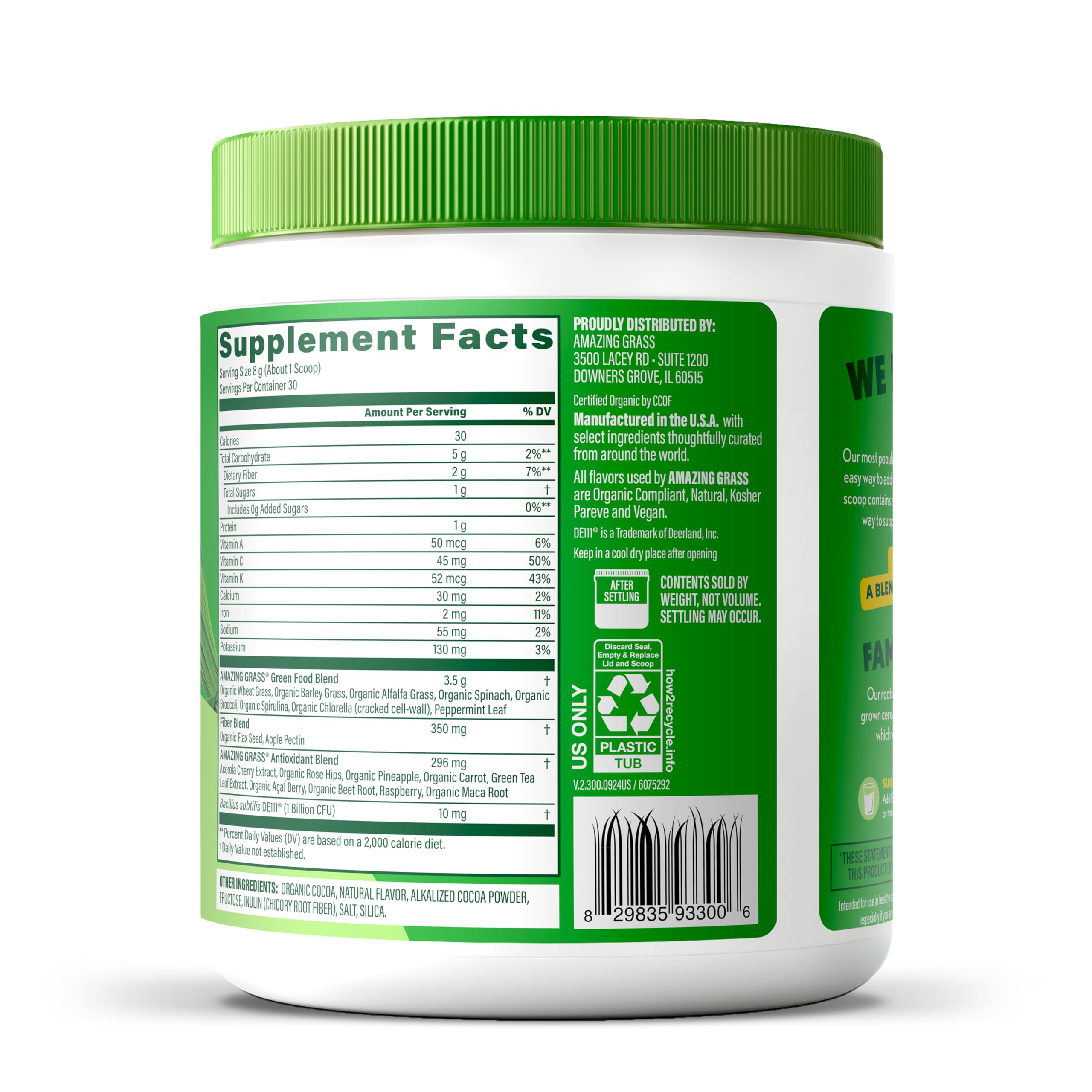 Amazing Grass Super Greens Powder Chocolate, 30 Servings, 8.5 oz — Amazon image 9