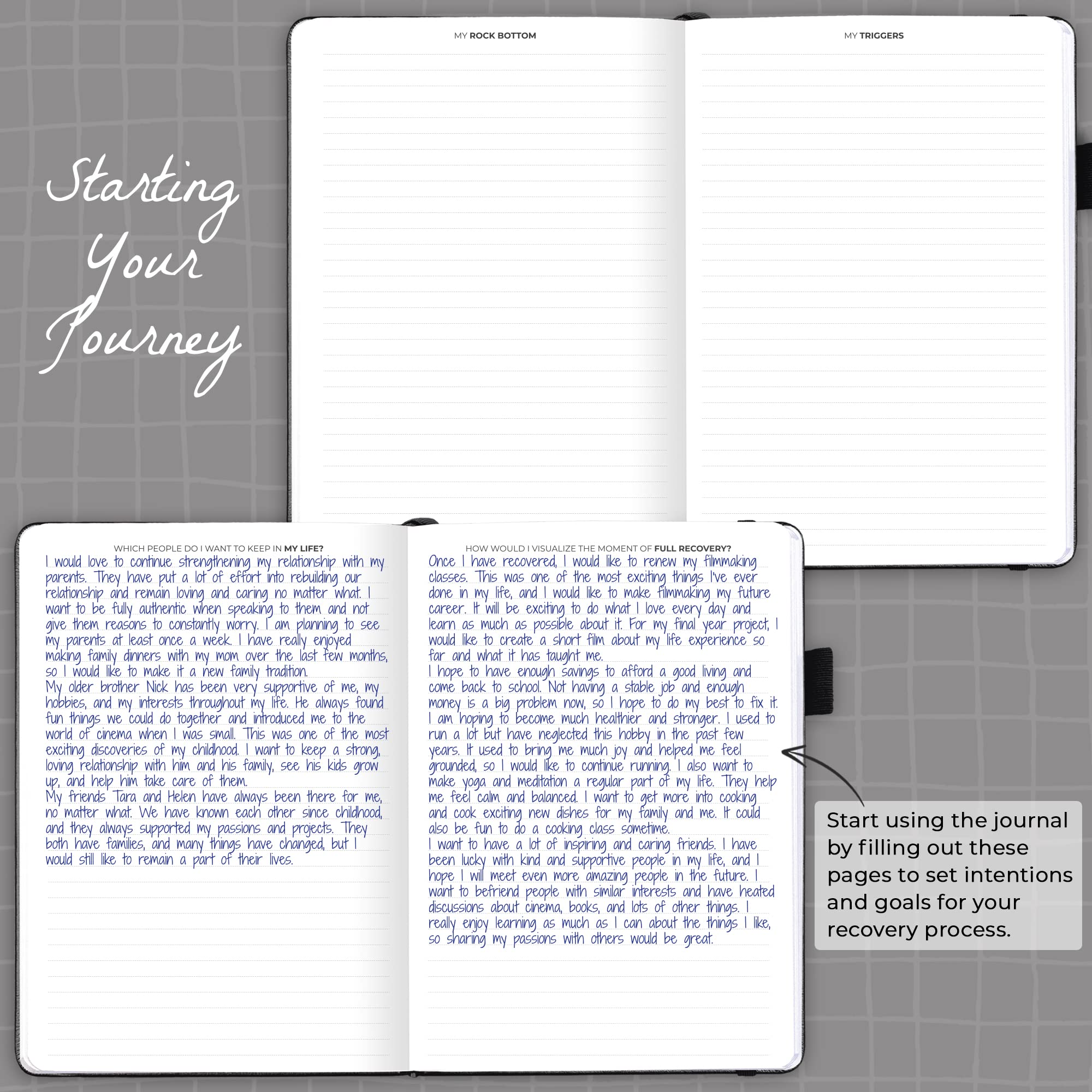 Clever Fox Addiction Recovery Journal – Addiction Treatment Planner & Workbook – Daily Sobriety Journal for Recovery Progress, A5 (Black)