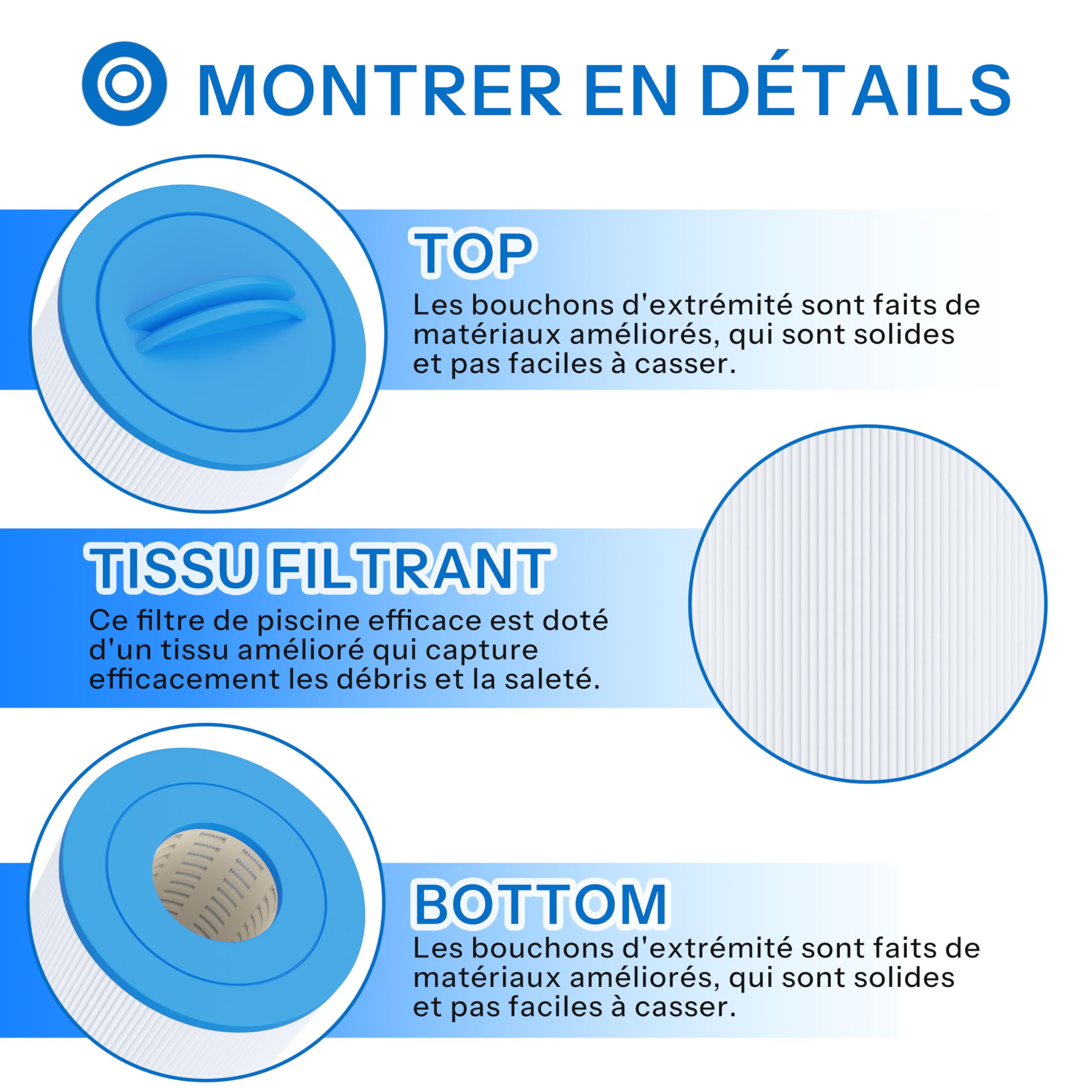 Cartouche Filtrante Compatible avec Filtrinov MX18, MX25 pour Piscine, 2 Paquets