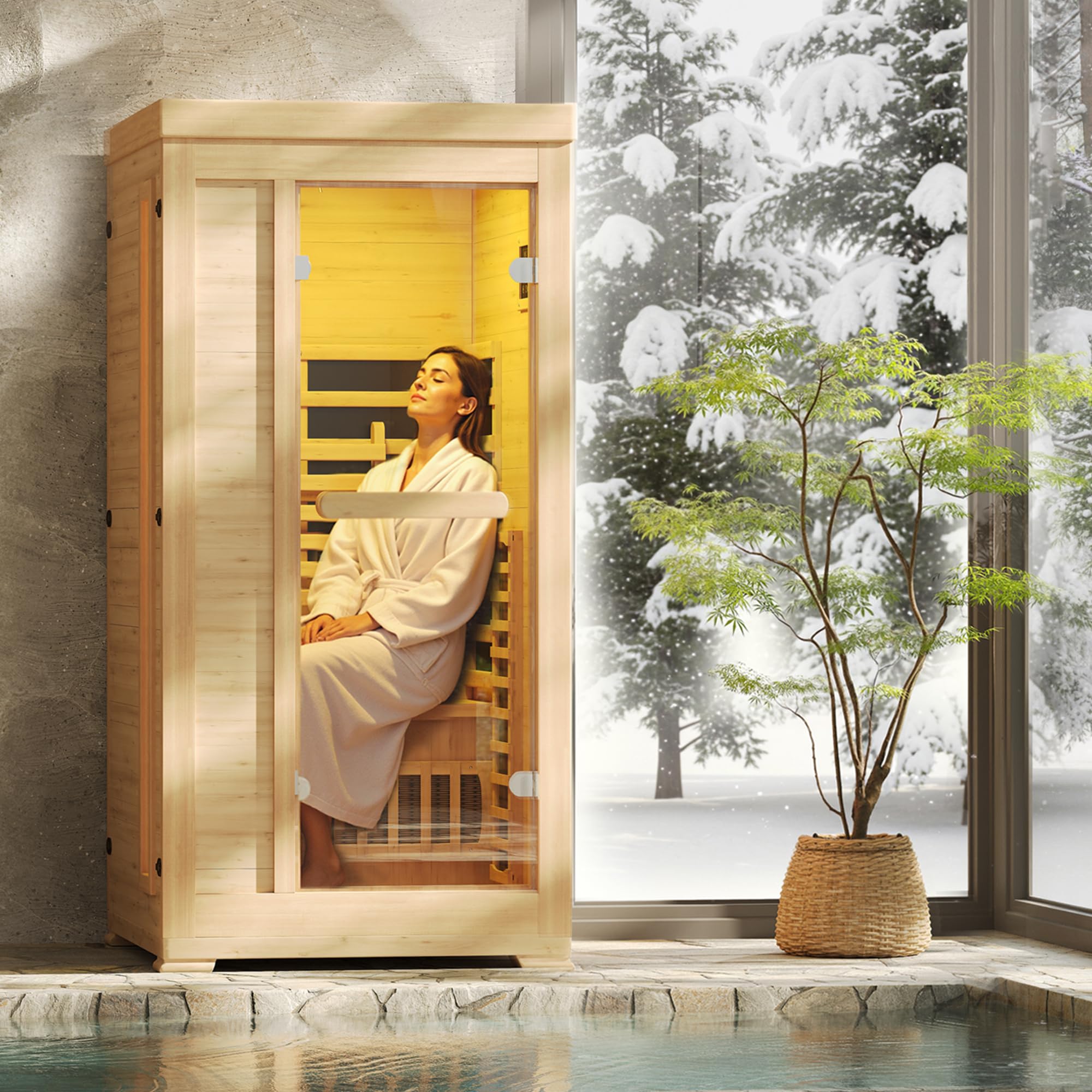 Rotihom 1-2 Person Full Spectrum Far Infrared Sauna 1745W