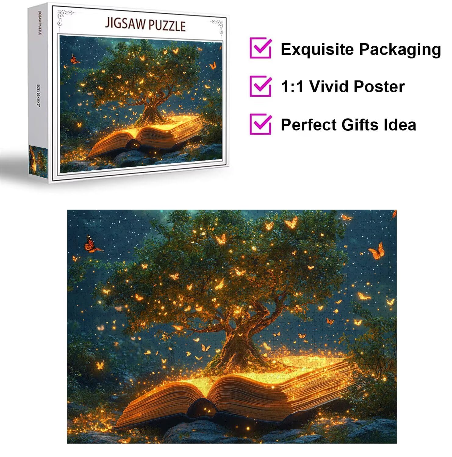 Puzzle 2000 Pezzi 99x70cm, Puzzle Adulti Albero Libro, n-734