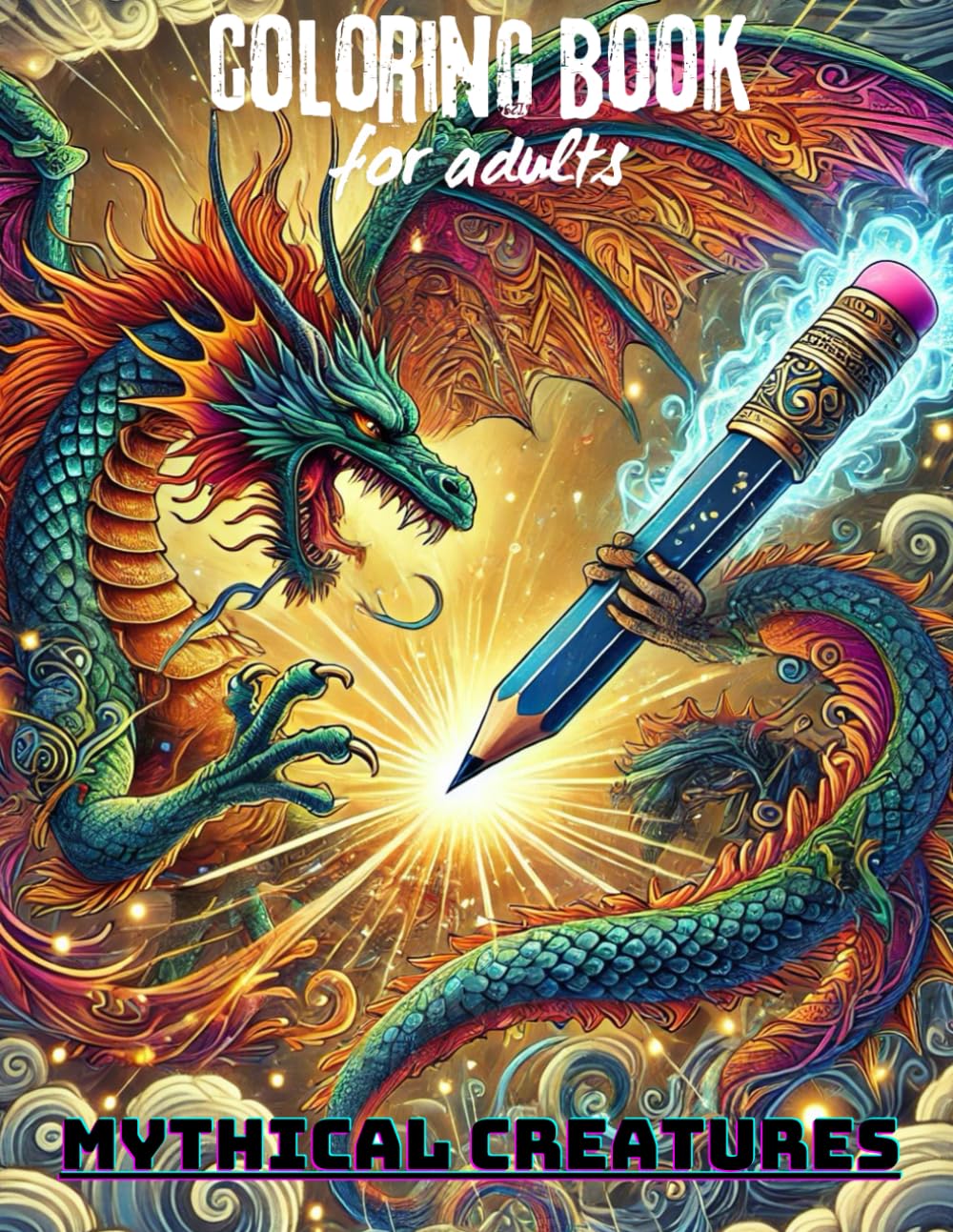 Mythical Creatures Adult Coloring Book: Enchanting Designs of Fantasy Beasts, Dragons, and Legendary Beings.