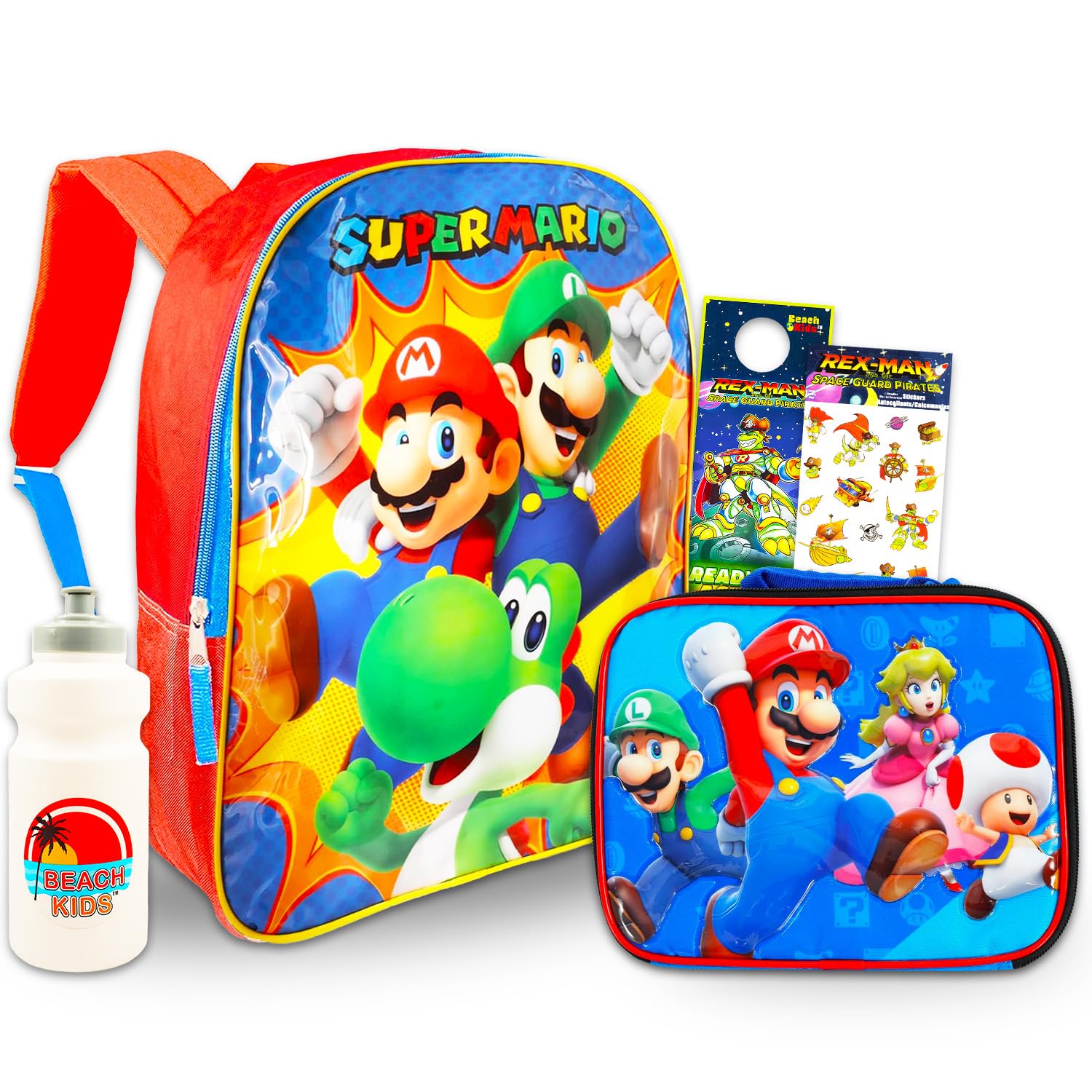 Ensemble sac à dos Mario et boîte à déjeuner idée cadeau anniversaire pour garçon