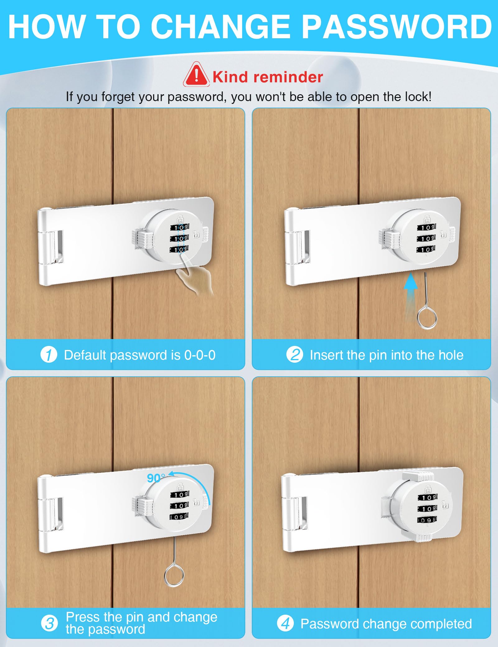 Cerradura de combinación de gabinete sin llave, cerradura giratoria de 3 dígitos para puertas, armarios, cajones, puerta de granero, baño, exterior, armario, valla, aleación de zinc duradera