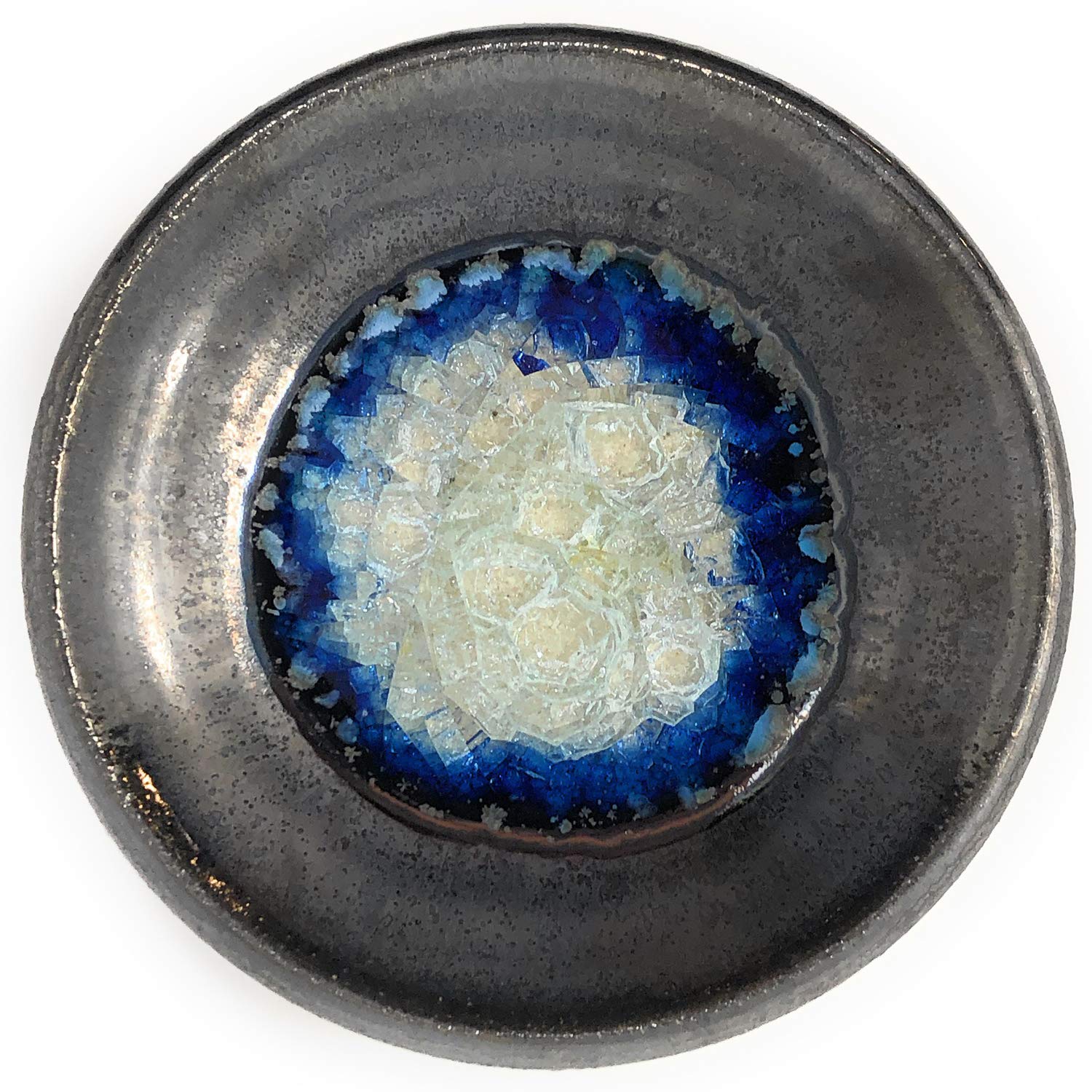 Small Wasabi/Trinket Dish with Fused Glass, Tin Man