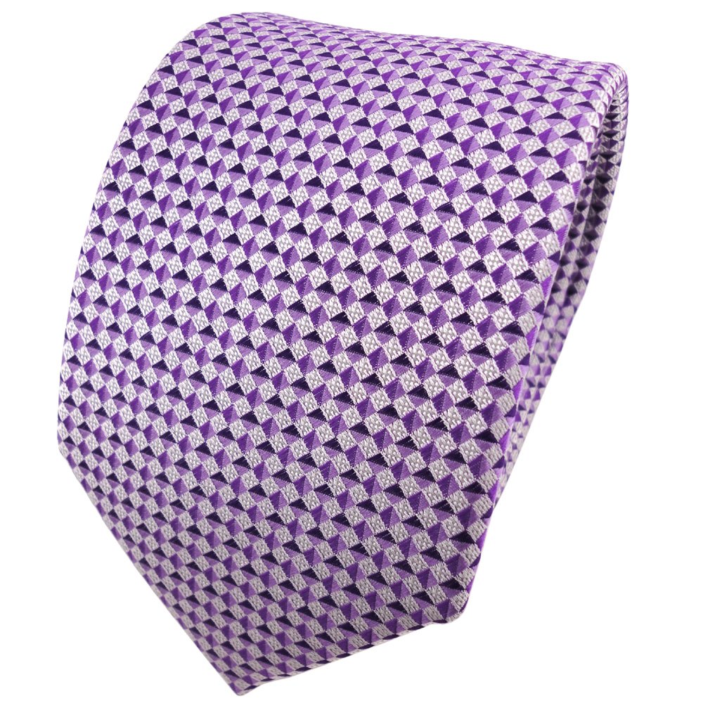 TigerTie Cravatta in seta - porpora nero antracite argento striato