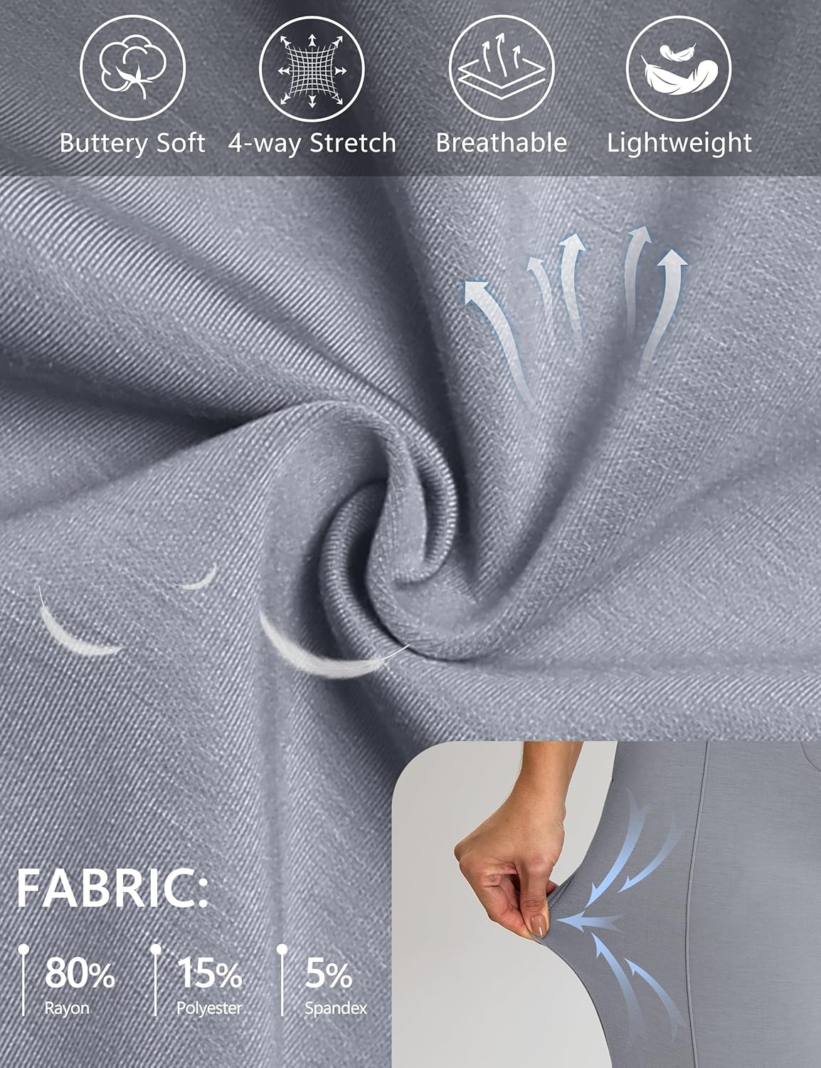 BMJL Women's Work Pants 32" High Waisted Casual Track Pant Yoga Travel Golf Joggers Pockets Slacks Fall Clothes - Image 4