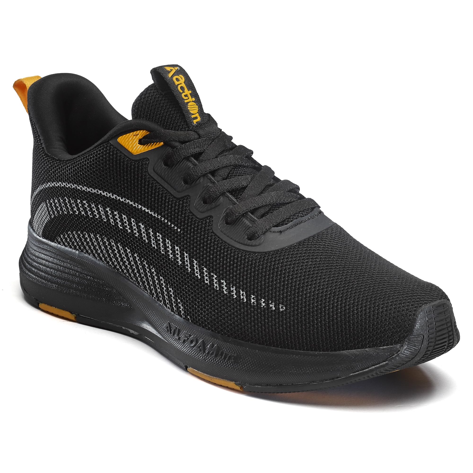 Action-RUNNER-105 Lightweight Comfortable Cushioned Running Sports Shoes for Men Black-Mustard (B0CN3J5LK7) Amazon Price History, Amazon Price Tracker