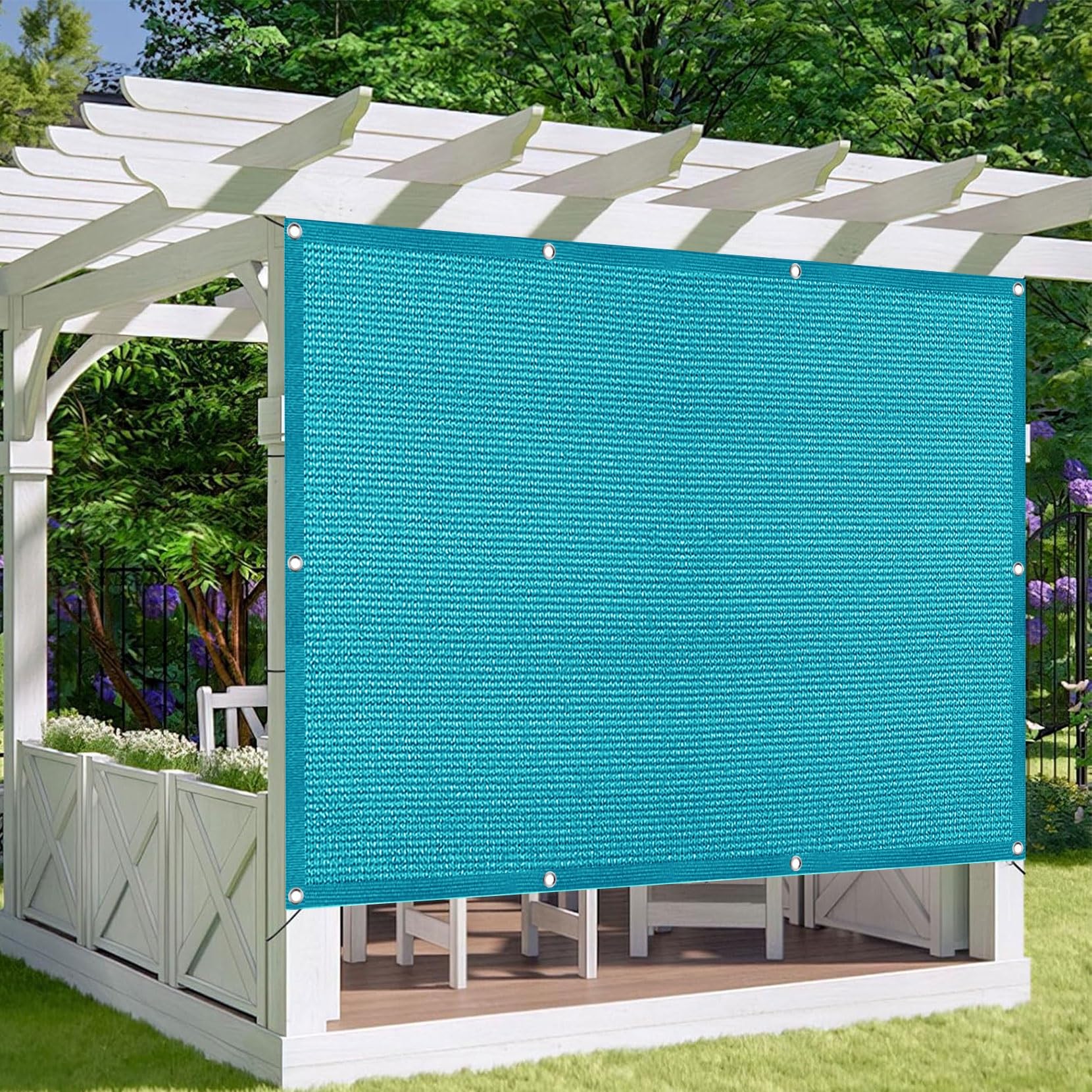Filet d'ombrage 130x260 bleu ciel avec protection UV pour jardin