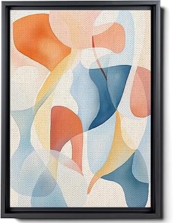In The Style Of Muted Color Palettes, Abstract Organic Shapes, Multi-Coloured Minimalism, Light Maroon And Blue, Abstraction-Création, Muted Watercolor Palettes, Decor Canvas