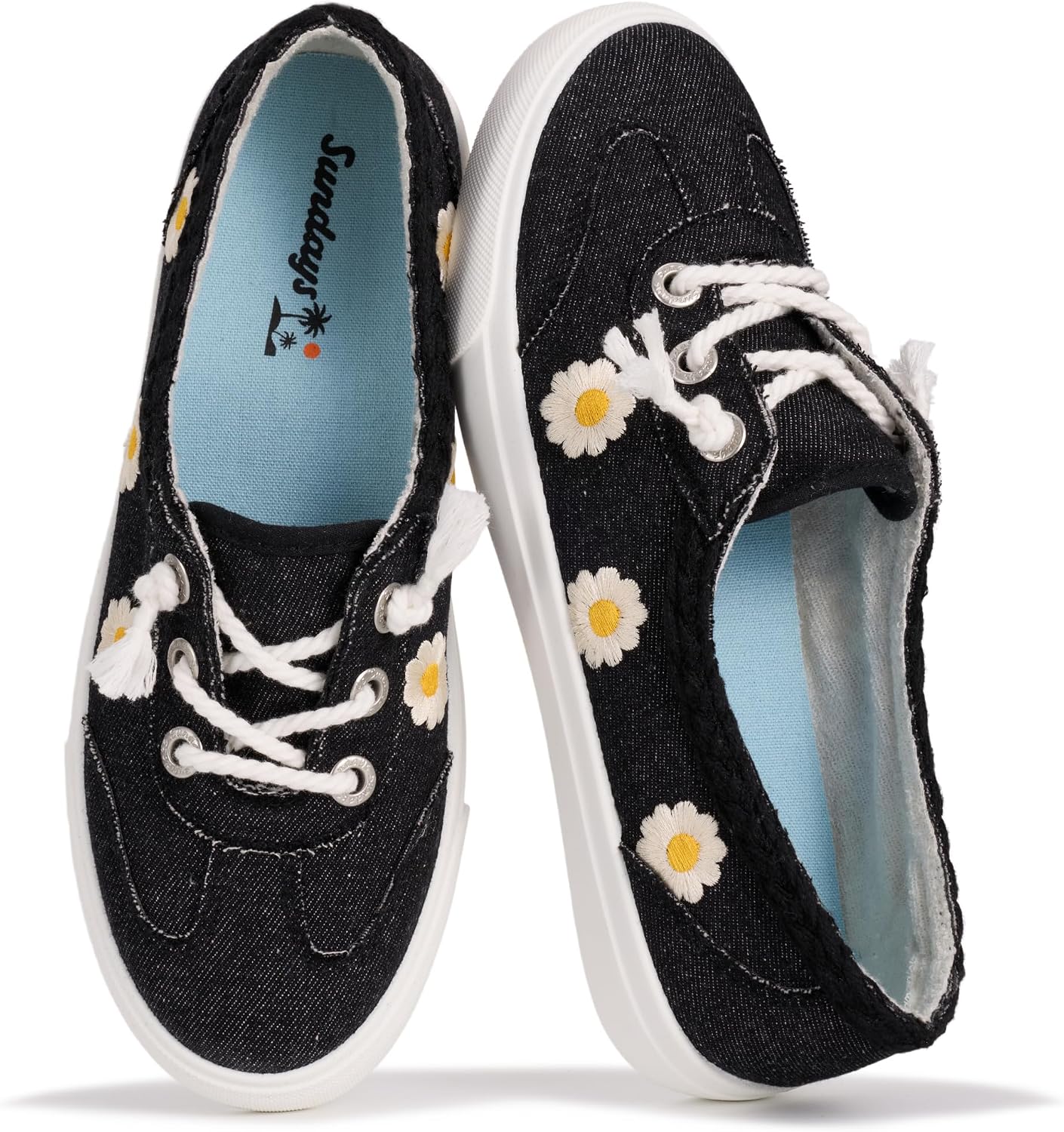 Sundays Fashion Sneakers for Women - Lightweight and Non-Slip Breathable Canvas Shoes for Women Footwear with Soft & Plush Memory Foam Insole - Stylish Womens Sneakers