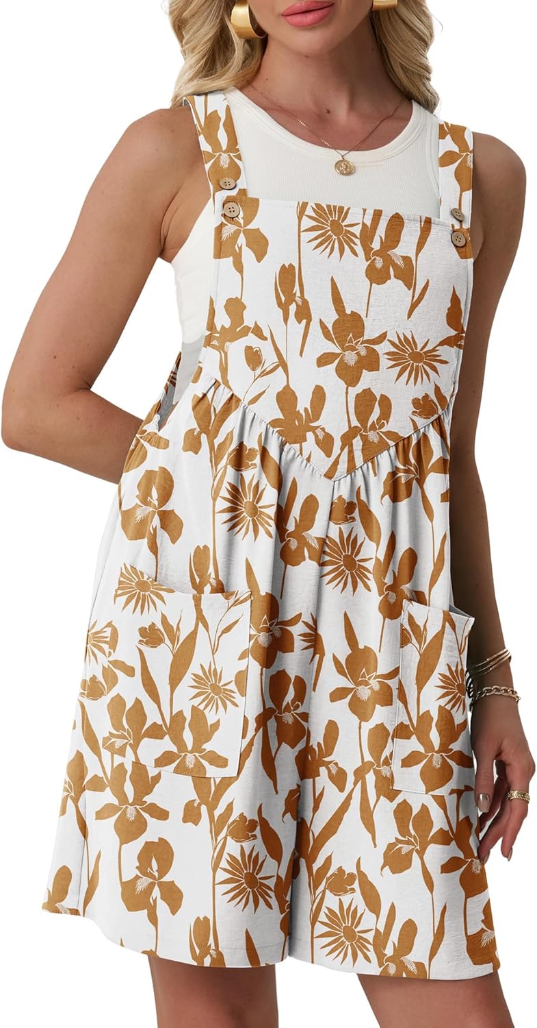 Lepunuo Summer Rompers for Women Sleeveless Short Jumpsuits Casual Loose Fit Overalls Vacation Outfits (S-4XL) - Image 5