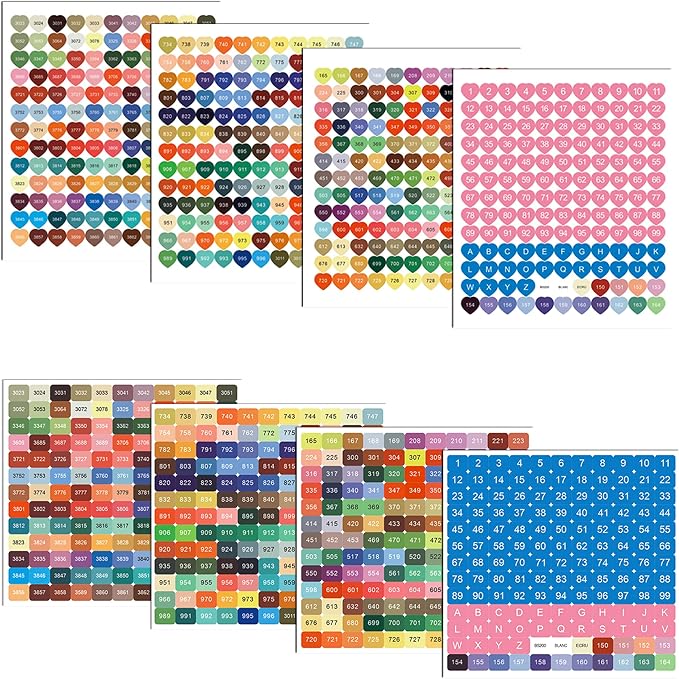 Amazon.com: Color Number Stickers - 447 Storage Boxes Labels, Heart ...