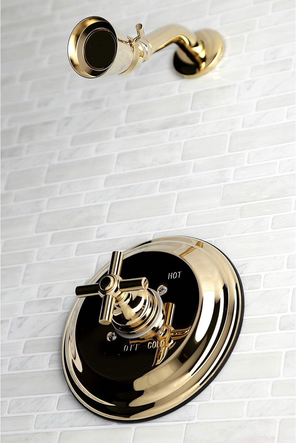 Kingston Brass KB2632EXSO Single-Handle Pressure Balanced Shower Faucet in Polished Brass