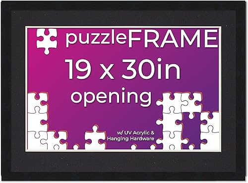 Miniatura 88 de Poster Palooza 16x20 Jigsaw Puzzle Frame Kit - Kit Includes Puzzle Glue Sheets, Black Wood Puzzle Frame with White Mat, UV Acrylic, Backing, Hanging