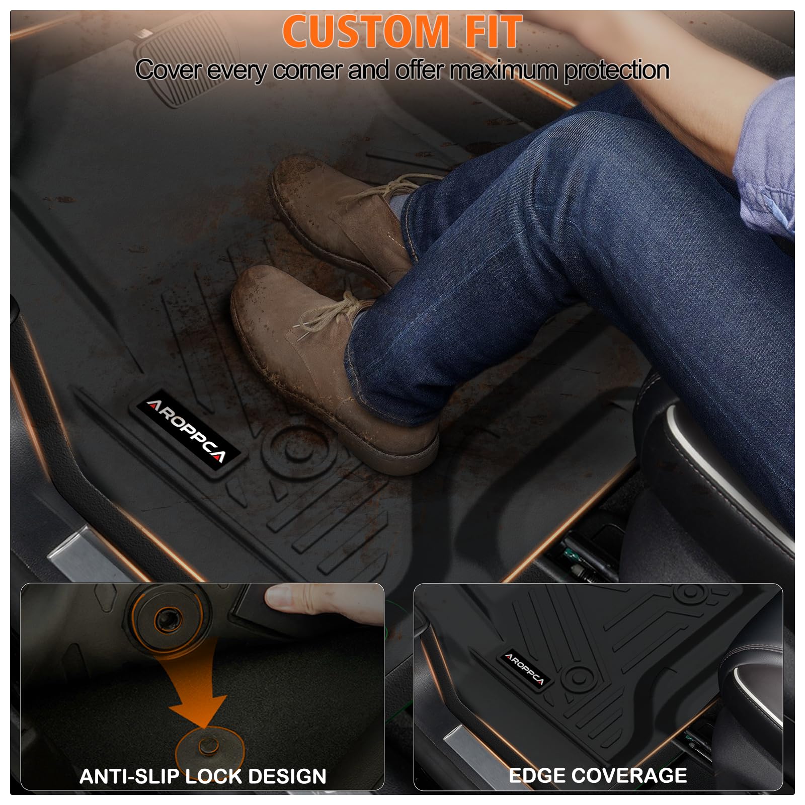 All Weather Car Floor Mats Cargo Liner with Backrest Mat for 2026 Palisade 7 Seater Only Fit Fuel — view 4