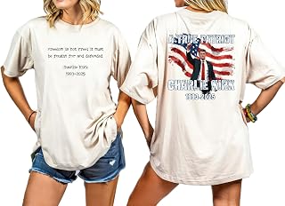 Charlie Kirk Shirt, True Patriot Tribute Tee, Conservative Supporter T-Shirt, Freedom & America First Apparel Multicolor