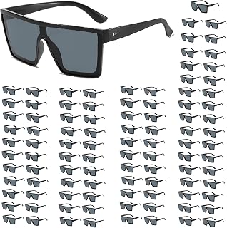 100-Pack One-Lens Sunglasses - 3 Colors (60 Black/Grey, 20 Black/Silvery, 20 Black/Pink) | Wholesale Bulk Party UV400, 100... Price In India
