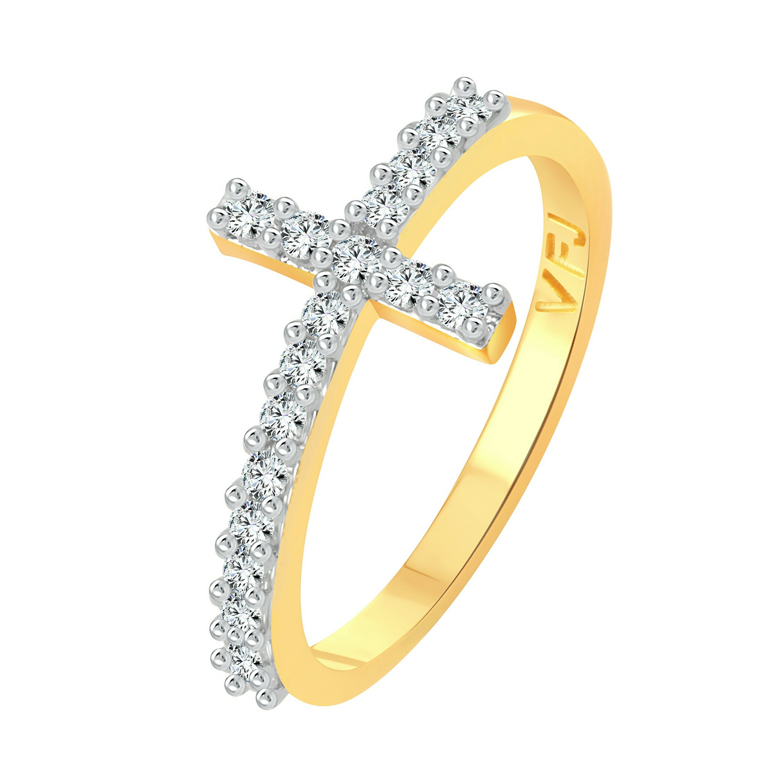 vighnaharta Lord Jesus Cross CZ Gold and Rhodium Plated Alloy Ring for Women and Girls - [VFJ1201FRG]-picture-46