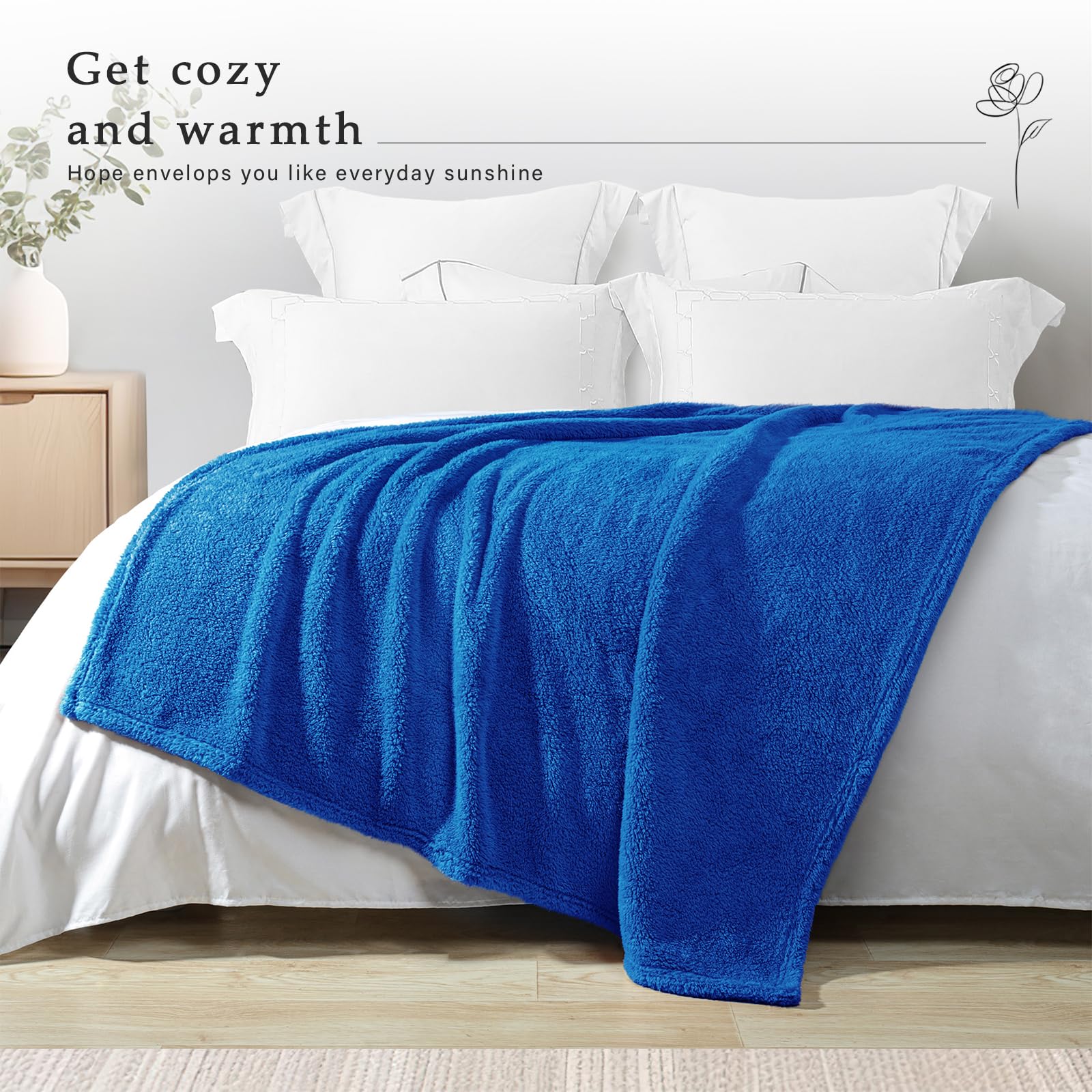 Exclusivo Mezcla Soft Fleece Throw Blanket for Sofa Super Soft Velvet Plush Blanket for Bed Fuzzy Cozy and Warm for All Seasons 127x152 CM - Image 2
