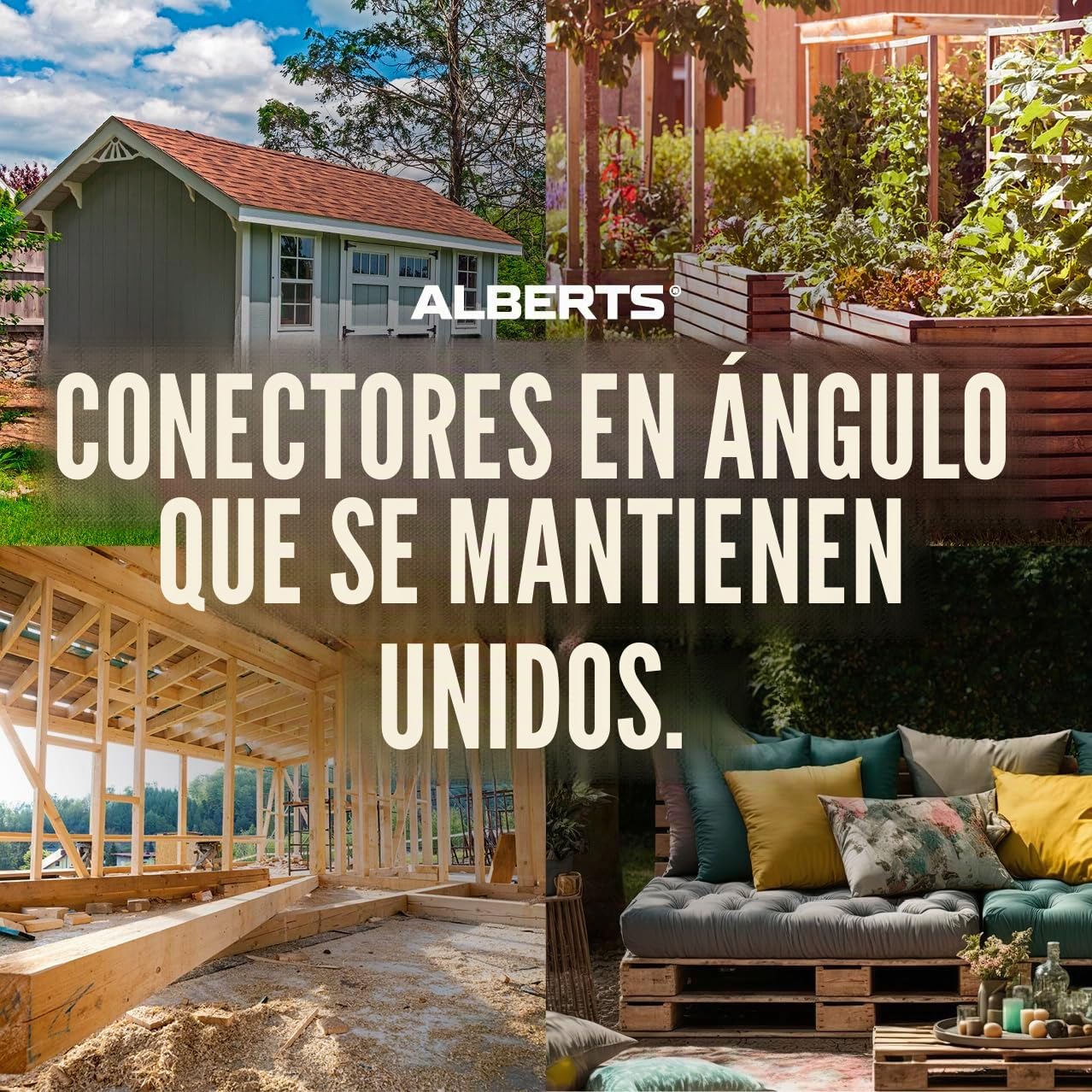 Alberts 867560 Escuadra reforzada con nervio, Galvanizado Sendzimir, 150 x 150 x 65 mm, Juego de 25