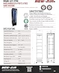NEW AIR Commercial Glass Door Refrigerator 17" All Black - Ideal for Convenience Stores, Restaurants & Cafés, with LED Lights & Adjustable Shelves