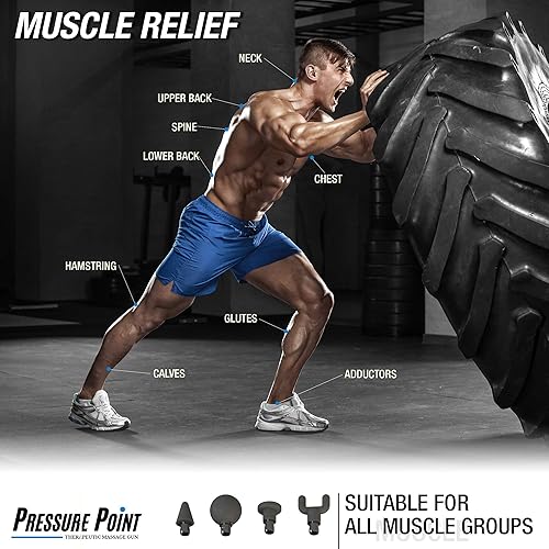 Miniatura 5 de P1 PRO Pistola de masaje de tejido profundo de mano  Masajeador de cuerpo de percusión eléctrica para alivio y recuperación atlética  Motor