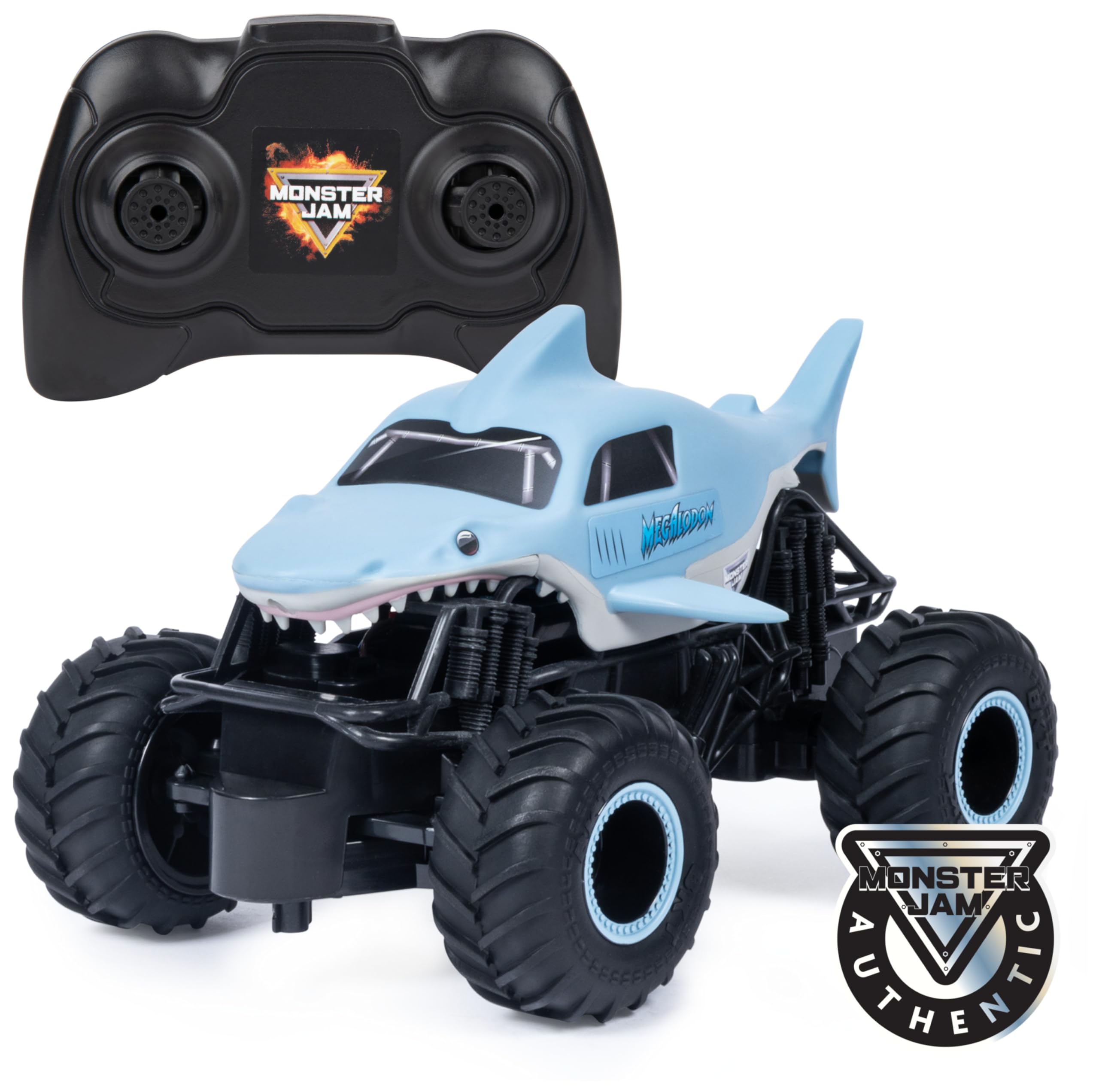 Monster Jam - Coche Teledirigido Megalodón - Coche para Niños RC Monster Truck a Escala 1:24-2.4GHZ hasta 76m - Juguetes Niños 4 Años +