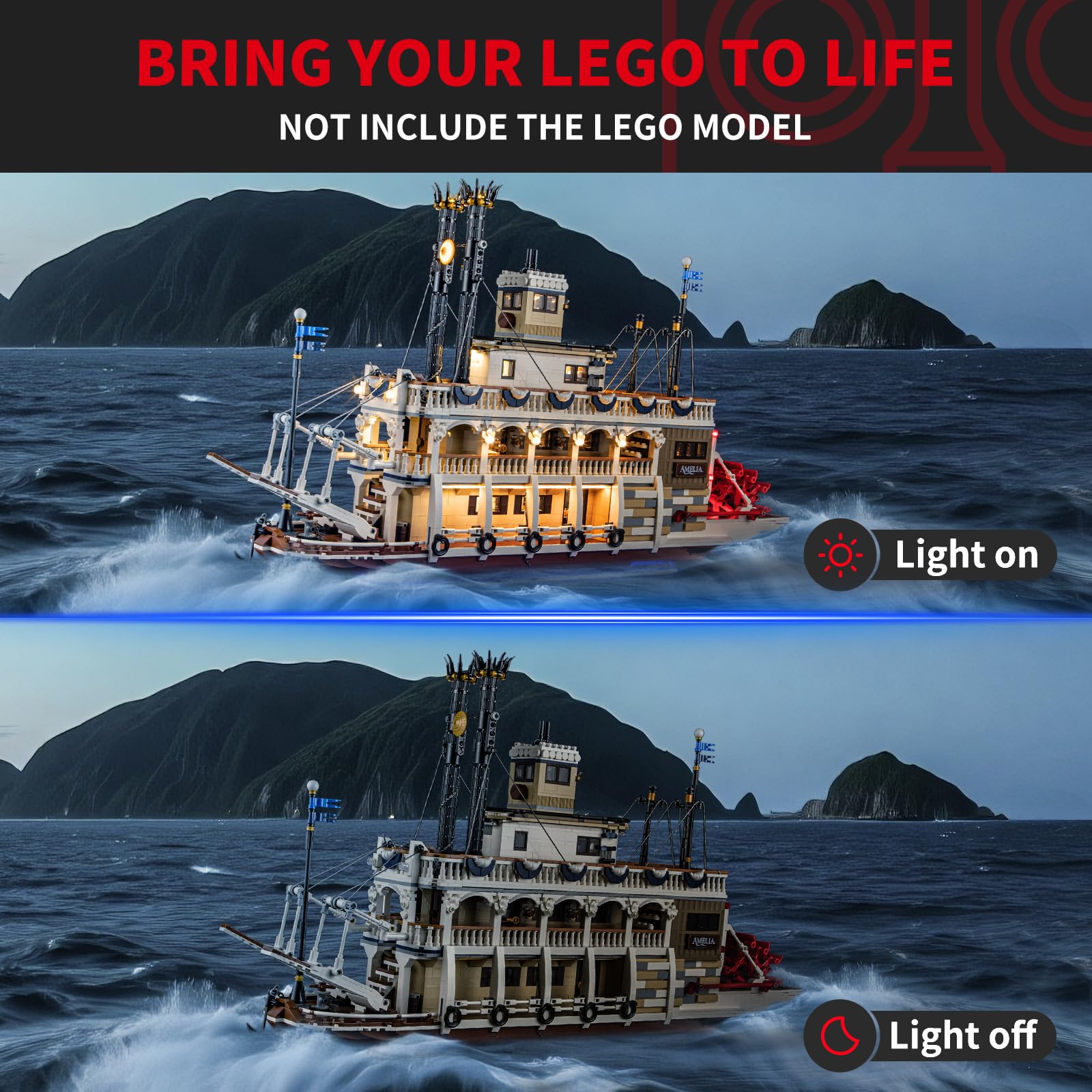 BRIKSMAX 2.0 Light Kit for Lego-River Steamboat -Innovative Led Lighting Compatible with Lego Ideas 21356 - Not Included Model Set - Image 2