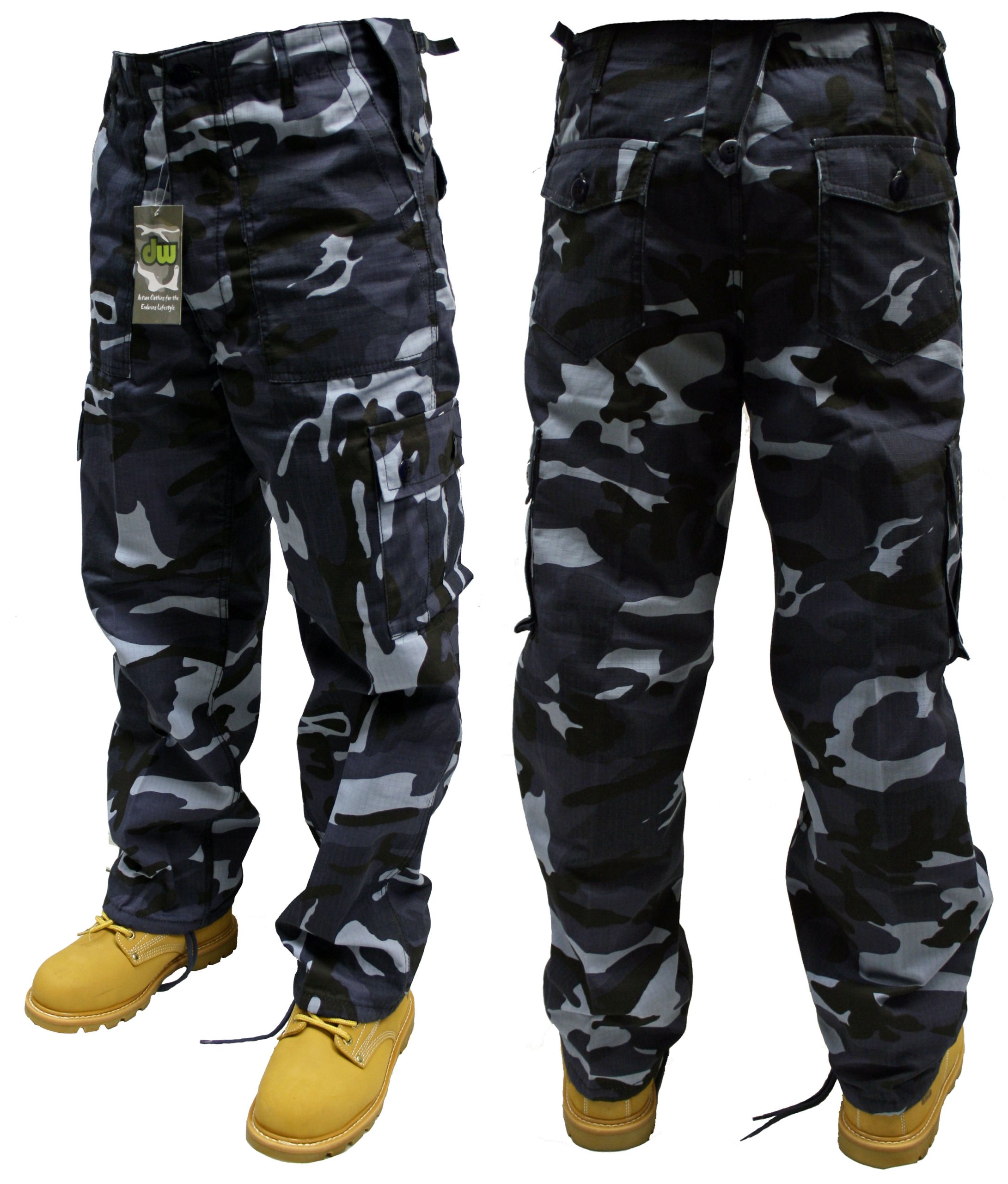 Adults Camo Combat Trousers Color - Midnight Camo,Size -W30/L32