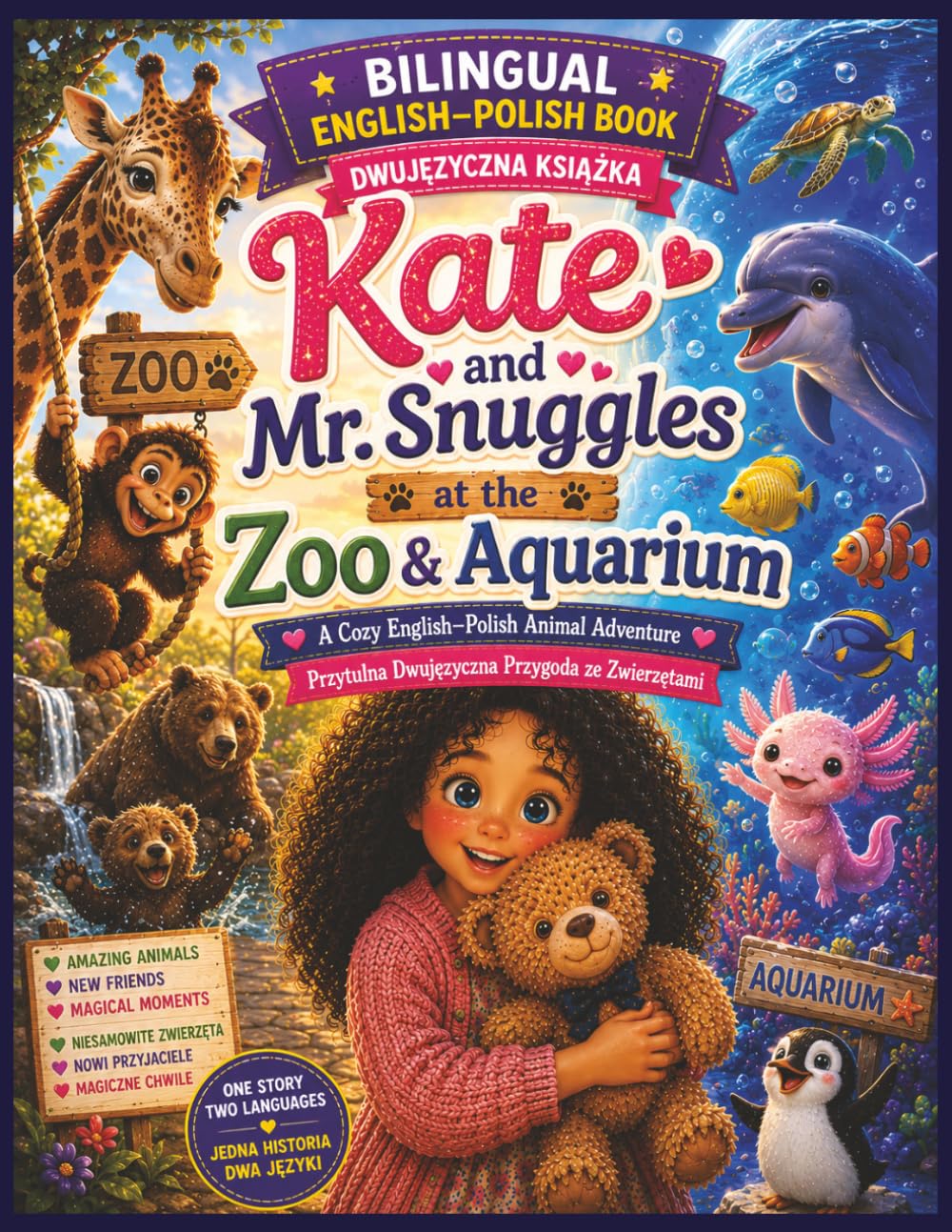 Kate and Mr. Snuggles at the Zoo & Aquarium: A Cozy English–Polish Animal Adventure (Kate- Kasia. A Heartwarming Polish-English Bilingual Story)