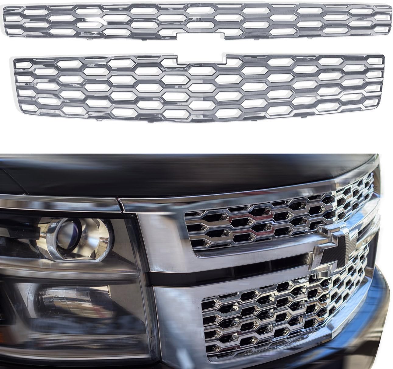 Fits 15-16 Chevy Tahoe/Suburban - Chrome Grill Overlay