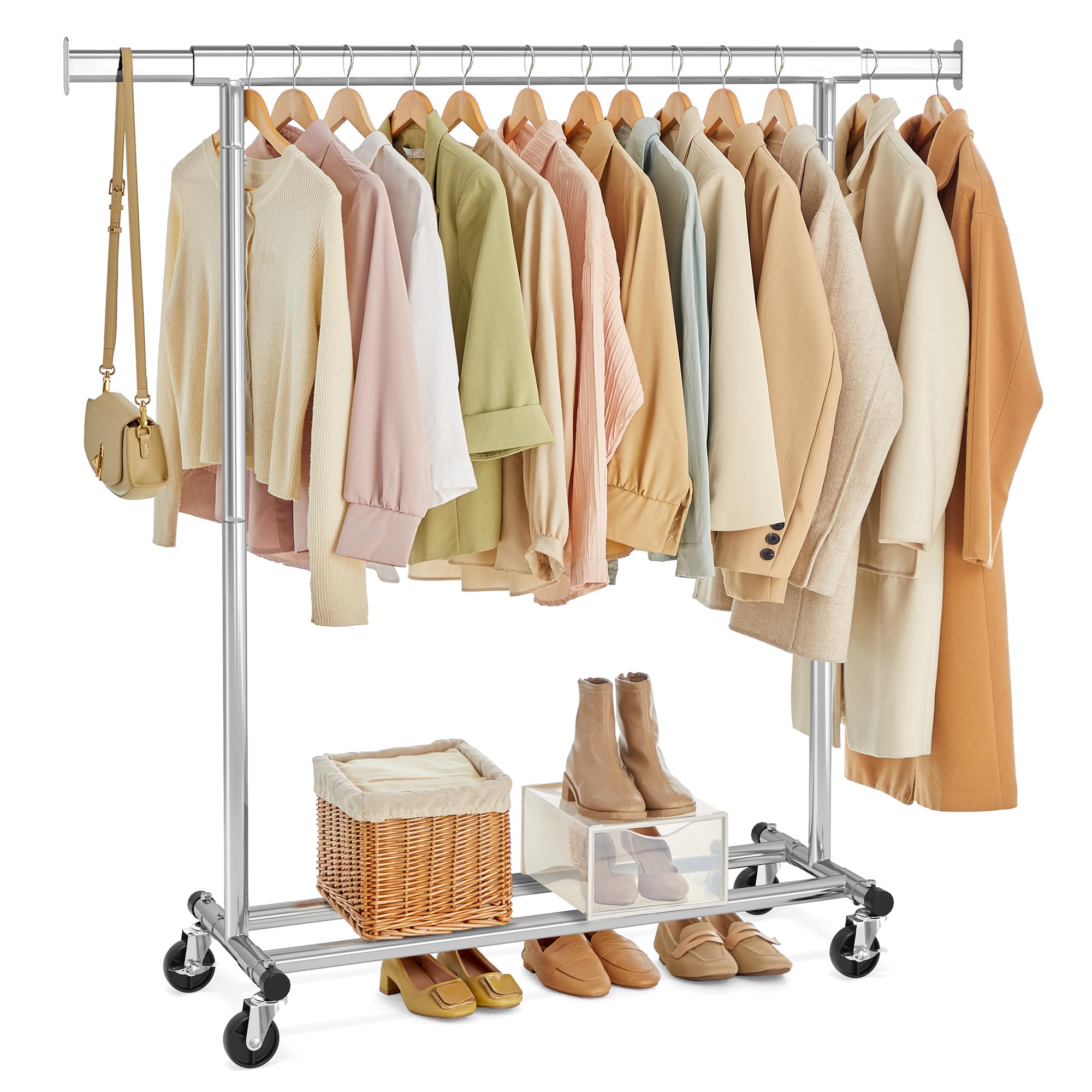SONGMICS ハンガーラック Amazon｜SONGMICS ハンガーラック 洋服かけスチールラック 2段式