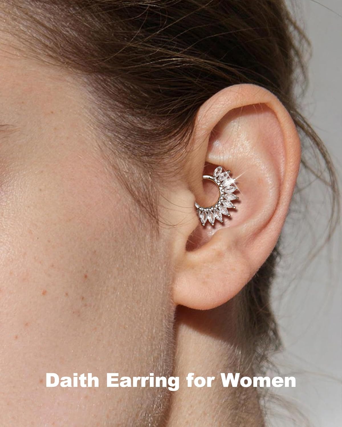 Jewseen 316L Surgical Steel Septum Rings 16g Septum Jewelry Daith Earrings Tragus Helix Piercing Jewelry for Women - Image 3