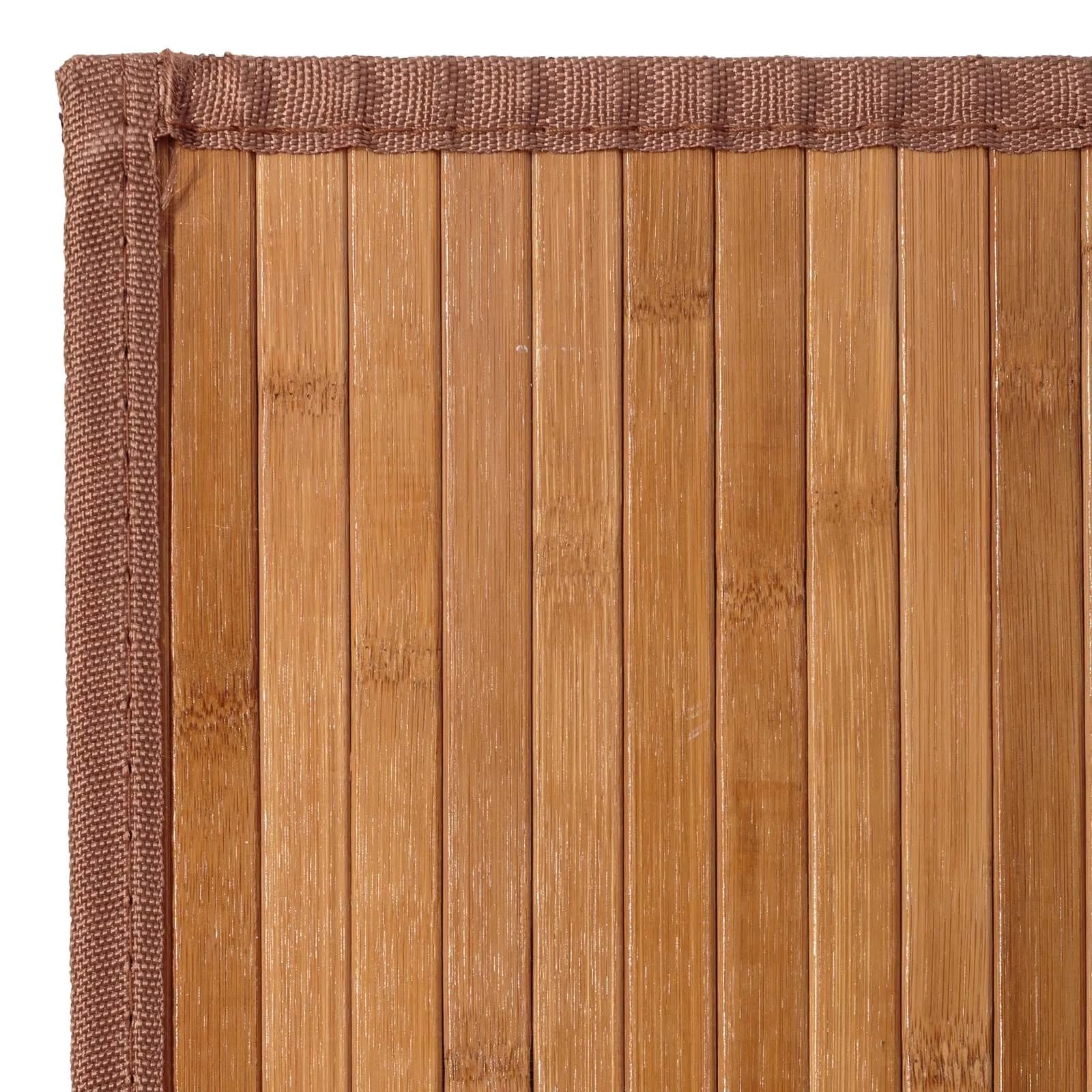 Tapis de Sol antidérapant, Moquette à Rayures en Bambou Coloris Naturel - Longueur 200 x Profondeur 140 cm