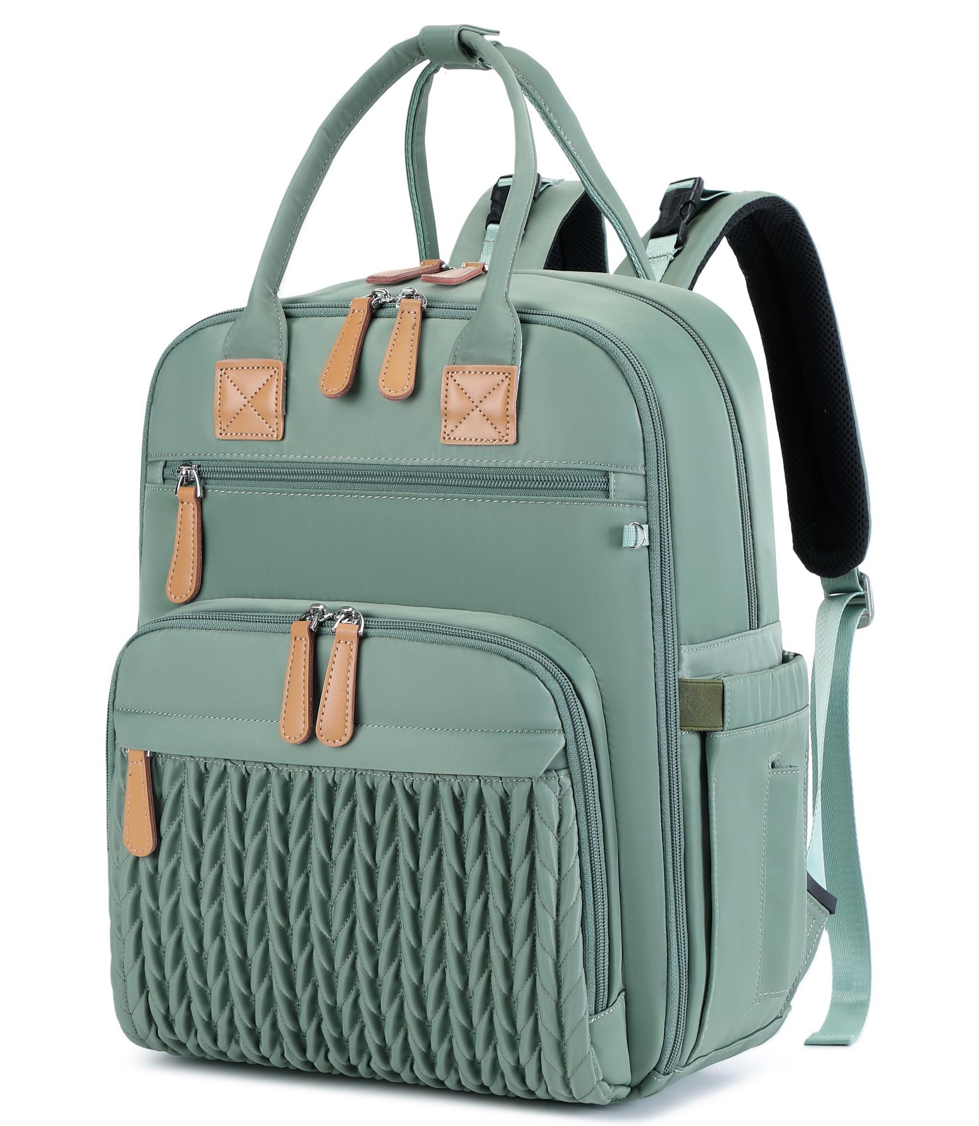 LORADI 18 Pockets Large Changing Bag Backpack (Sage)