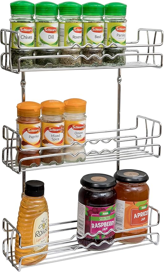 Amtido Spice Rack for Inside Cupboard Door Mount or Wall Mounted