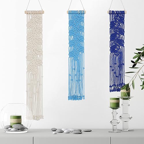 EISKBC Juego pequeño de macramé para colgar en la pared, tapiz de macramé bohemio, tapiz de hilo tejido, arte de pared, decoración del hogar hecha a disponible en Yaxa Venezuela