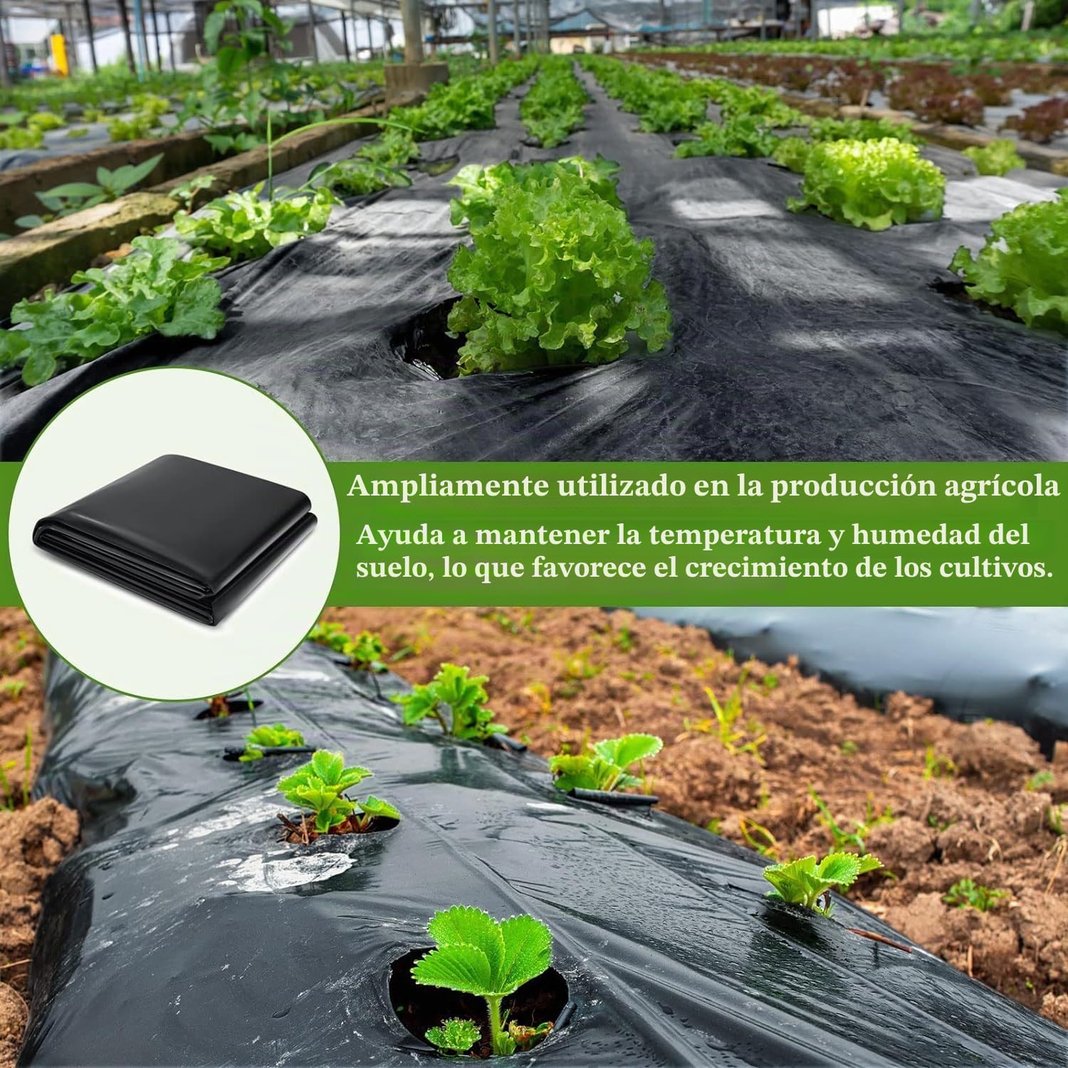 KAHEIGN 2m x 10m Negro Láminas De Polietileno, 2 Mil Cubierta De Túnel De Jardín Grow Membrana Hortícola De Polietileno Para Aislamiento De Jardinería Y Protección Contra De Edificios (125Mu /500G)