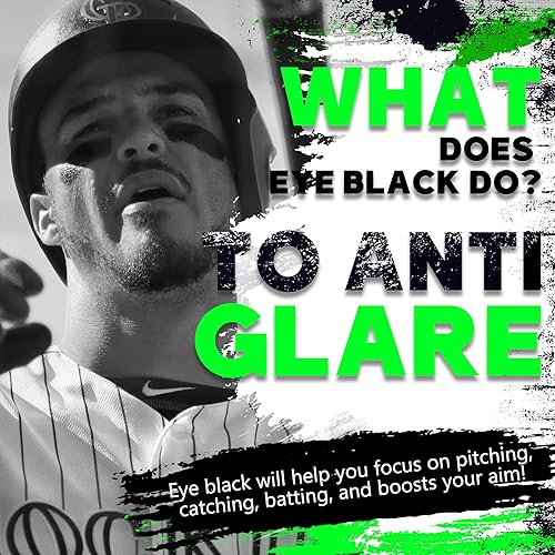 Miniatura 3 de Palo negro para ojos, antirreflejos, para béisbol, sóftbol, fútbol, hockey, lacrosse, a prueba de sudor, pintura de grasa negra para ojos para