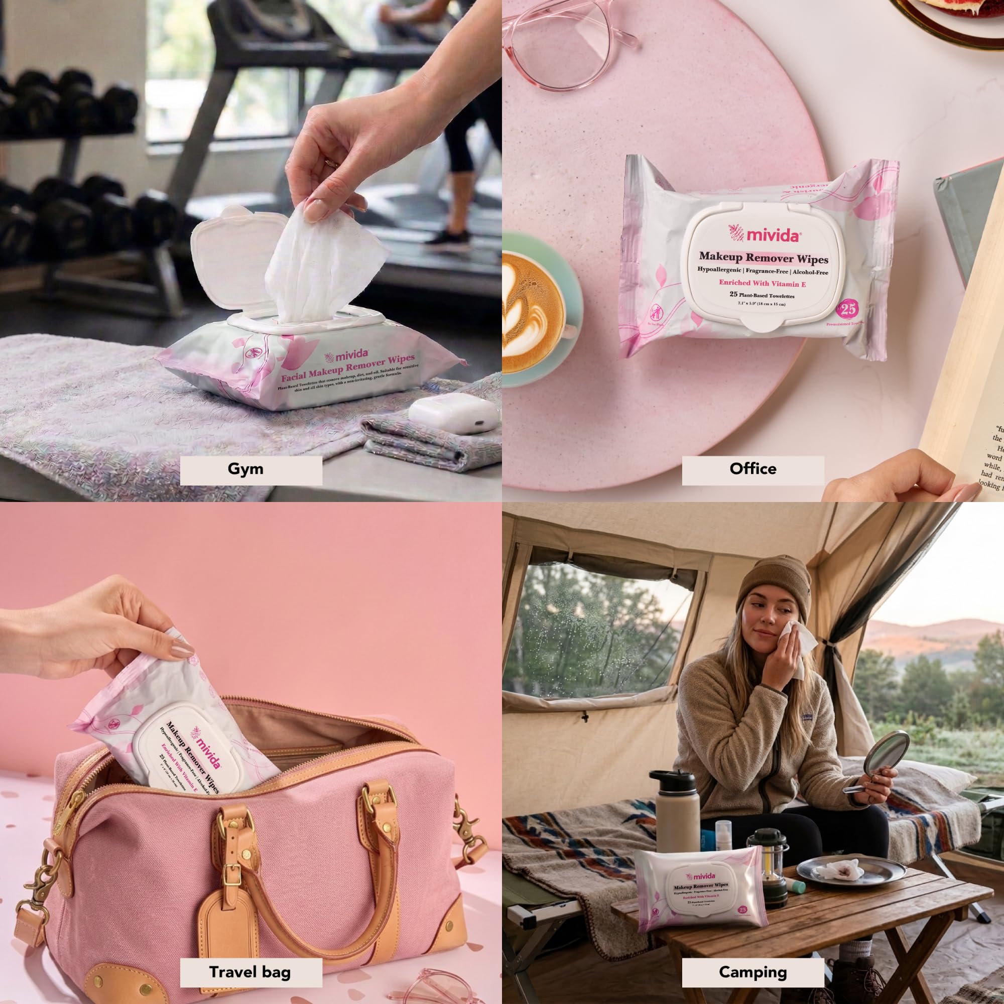 25 toallitas de maquillaje (2, sin colorantes artificiales, paquete de 25)