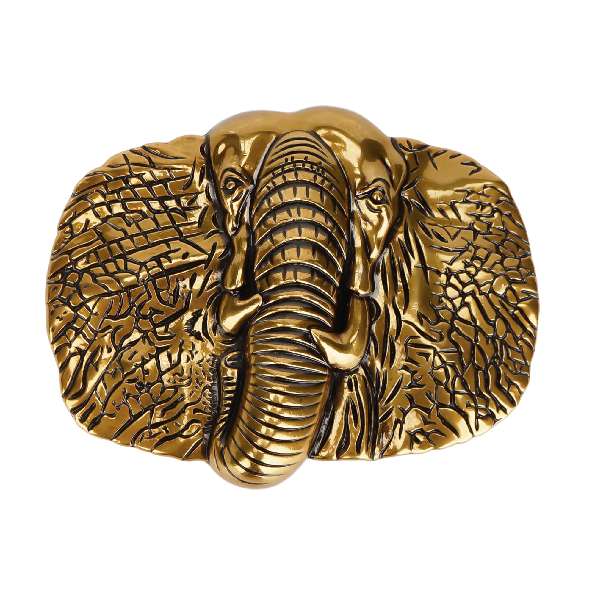 CAIRIAC Western Belt Buckle, Elephant Belt Buckle, Cowboy Cowgirl Vintage Style Buckle Belt For Men Women, 1 1/2 inch Metal Belt Buckle Replacement (Golden)