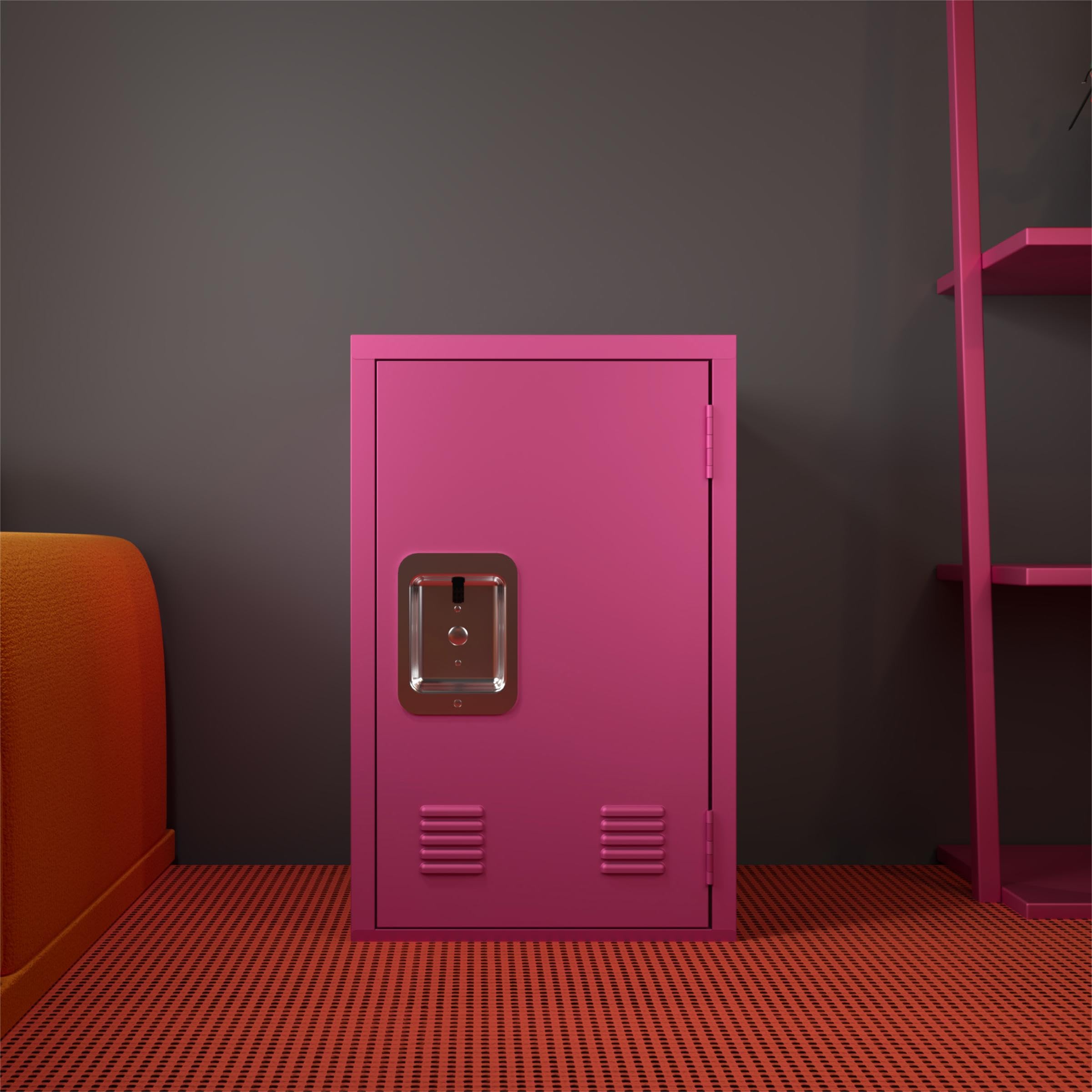 Compact Detachable Steel Storage Cabinet with Ample Space, Multi-Functional Storage Cabinet for Bedroom Living Room (Rose Pink)