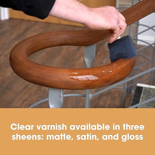 Miniatura 7 de Furniture Clinic Barniz de madera  Satén  Revestimiento impermeable de poliuretano  Capa transparente a base de agua  Sellador de madera para