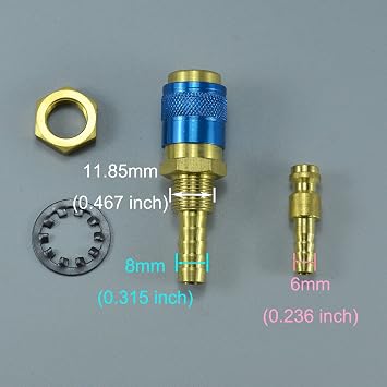 RIVERWELD Argon Quick Connect Fittings Hose Connector Blue Color