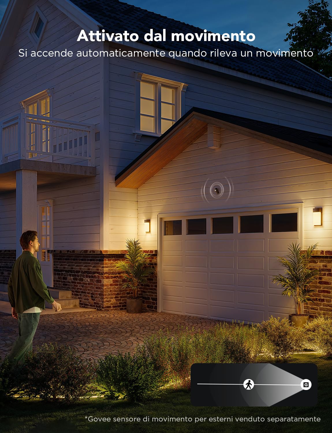 Govee Applique da Esterno RGBIC, 1500lm Lampada da Esterno, IP65, 2 Pezzi | 2700K–6500K Applique da Parete Esterno, 45 Scena, Effetti di Luce fai DIY, Matter/Alexa/Google, Veranda, Balcone, Terrazza