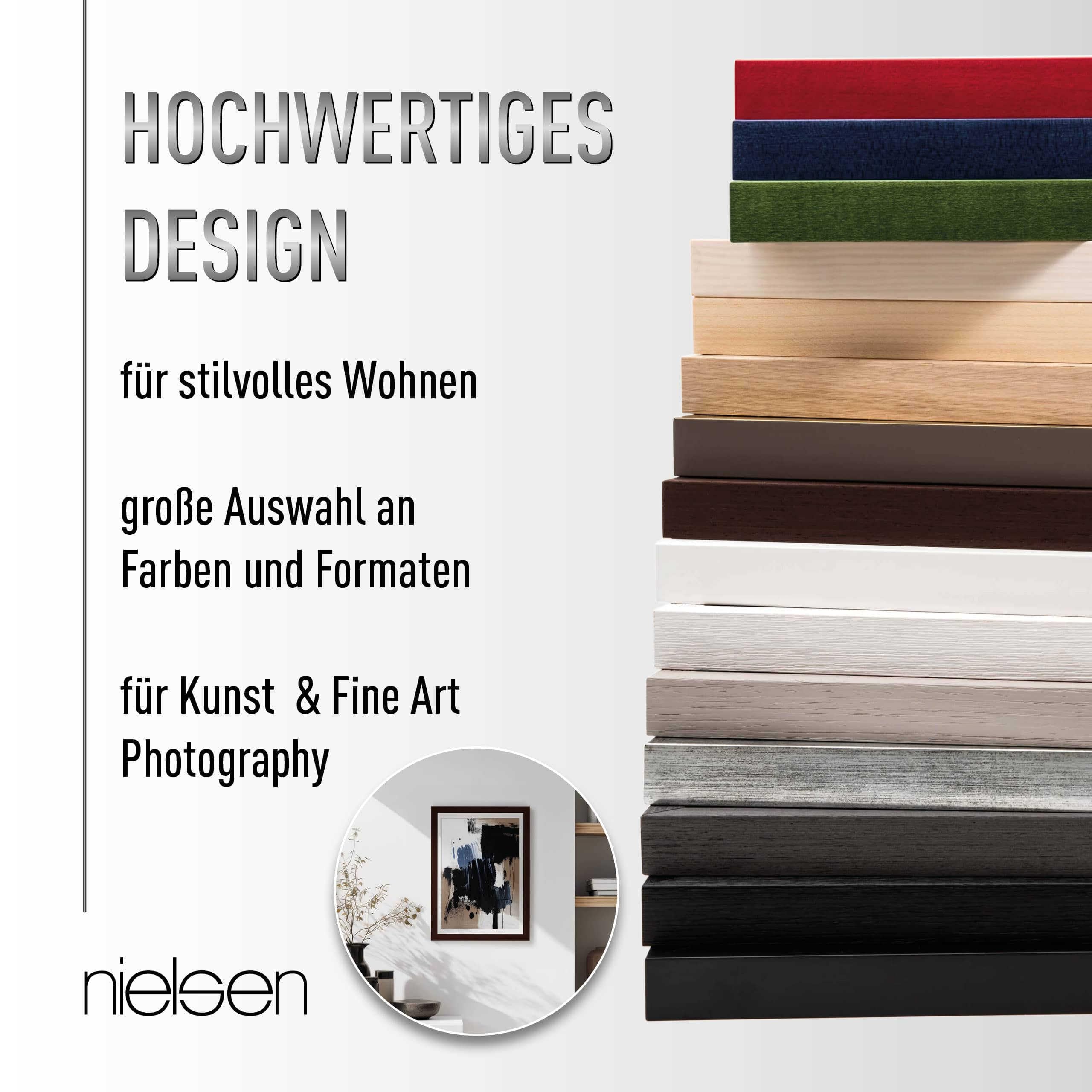 nielsen Holz Bilderrahmen Quadrum, 50 x 60 cm, Hellbraun | Holz Posterrahmen im Hoch- & Querformat zum Aufhängen Hellbraun matt Echtglas
