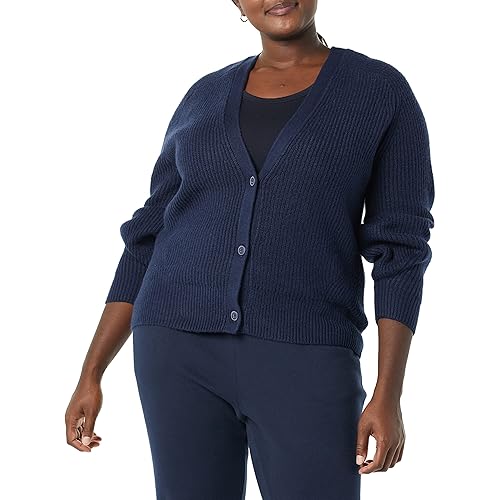 Amazon Essentials Women's Soft Touch Ribbed Blouson Cardigan-Discontinued Colors